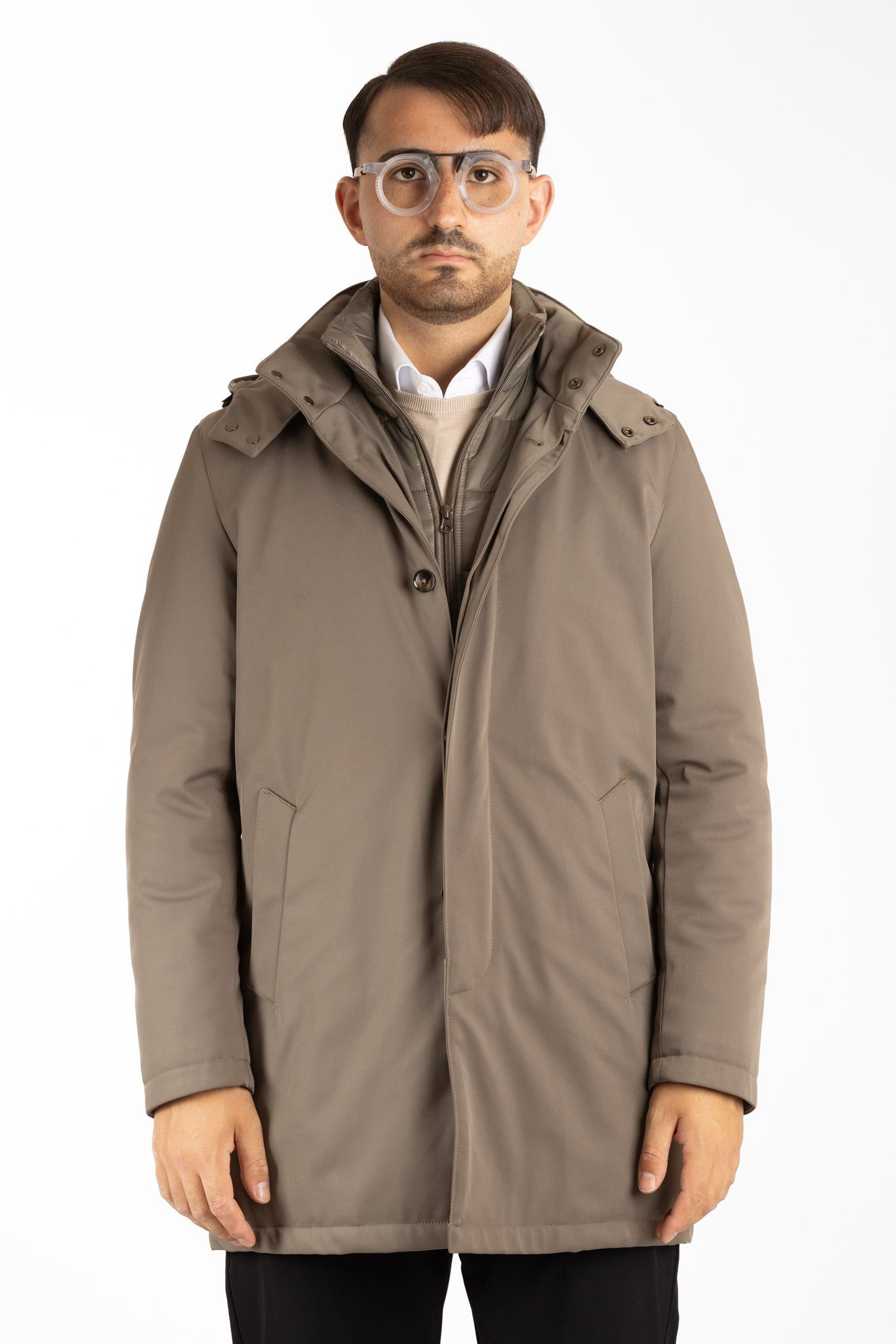 Trench Coat with Detachable Hood | Green