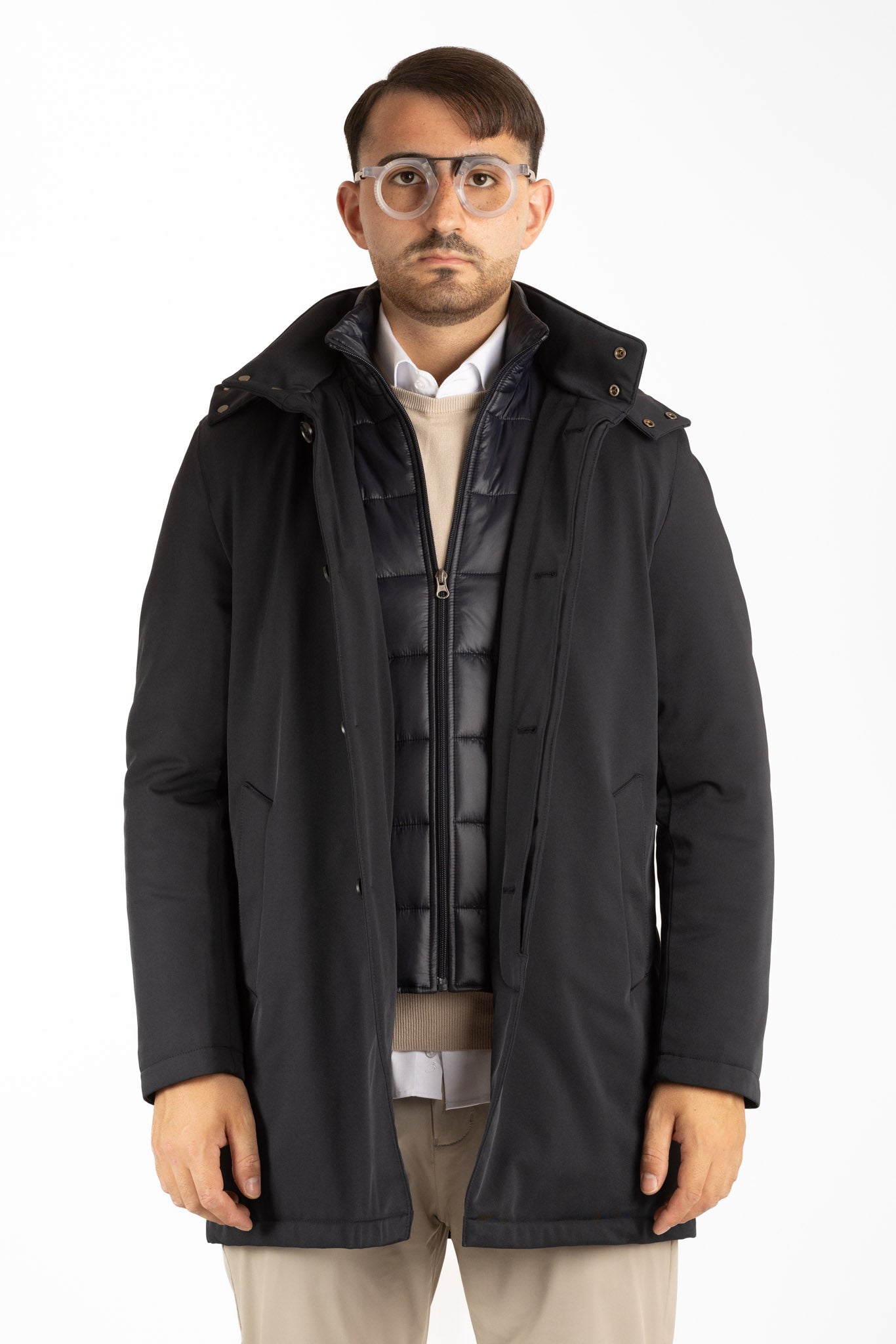 Trench Coat with Detachable Hood | Blue