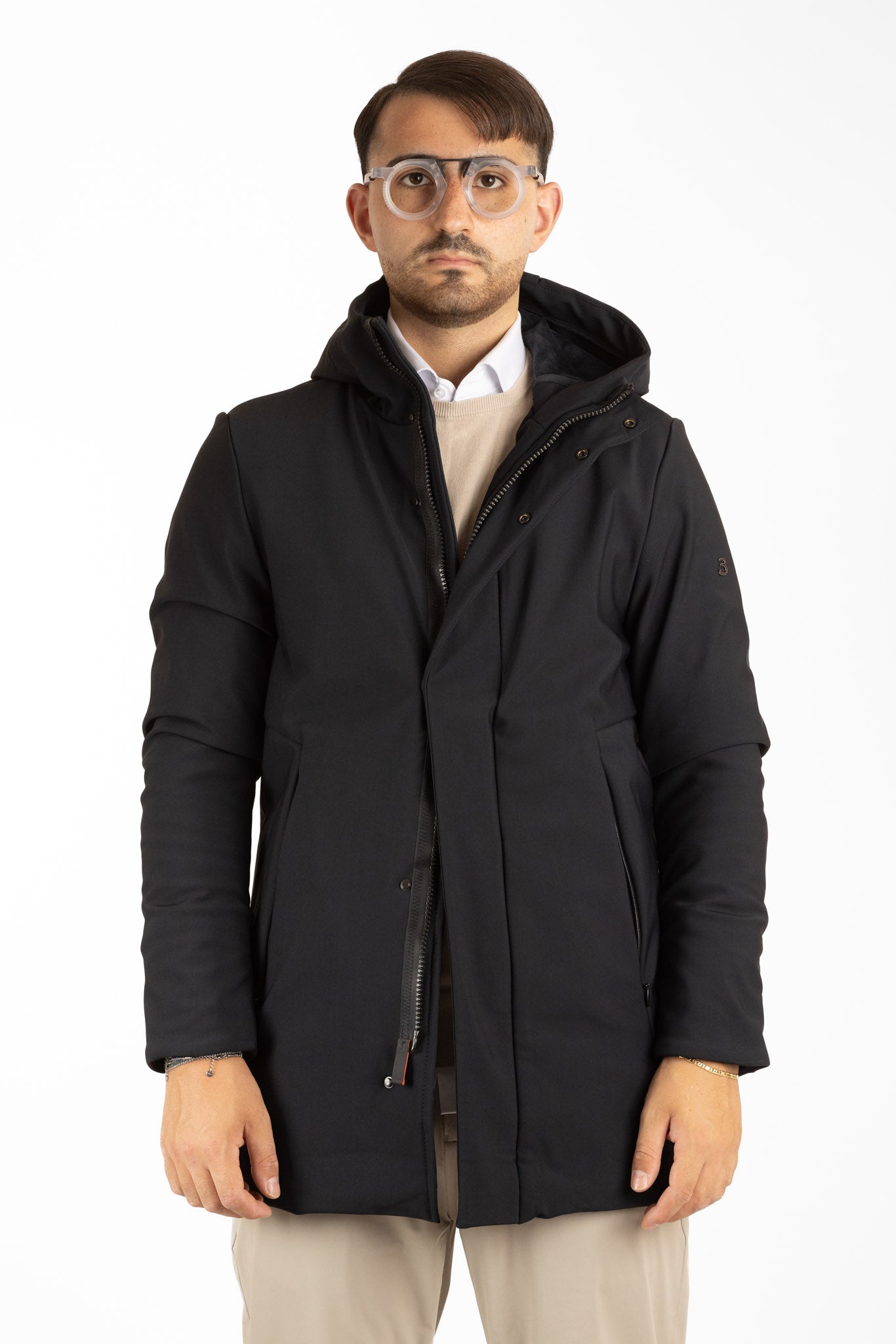 Parka doublée en micropolaire | Longue | Bleue