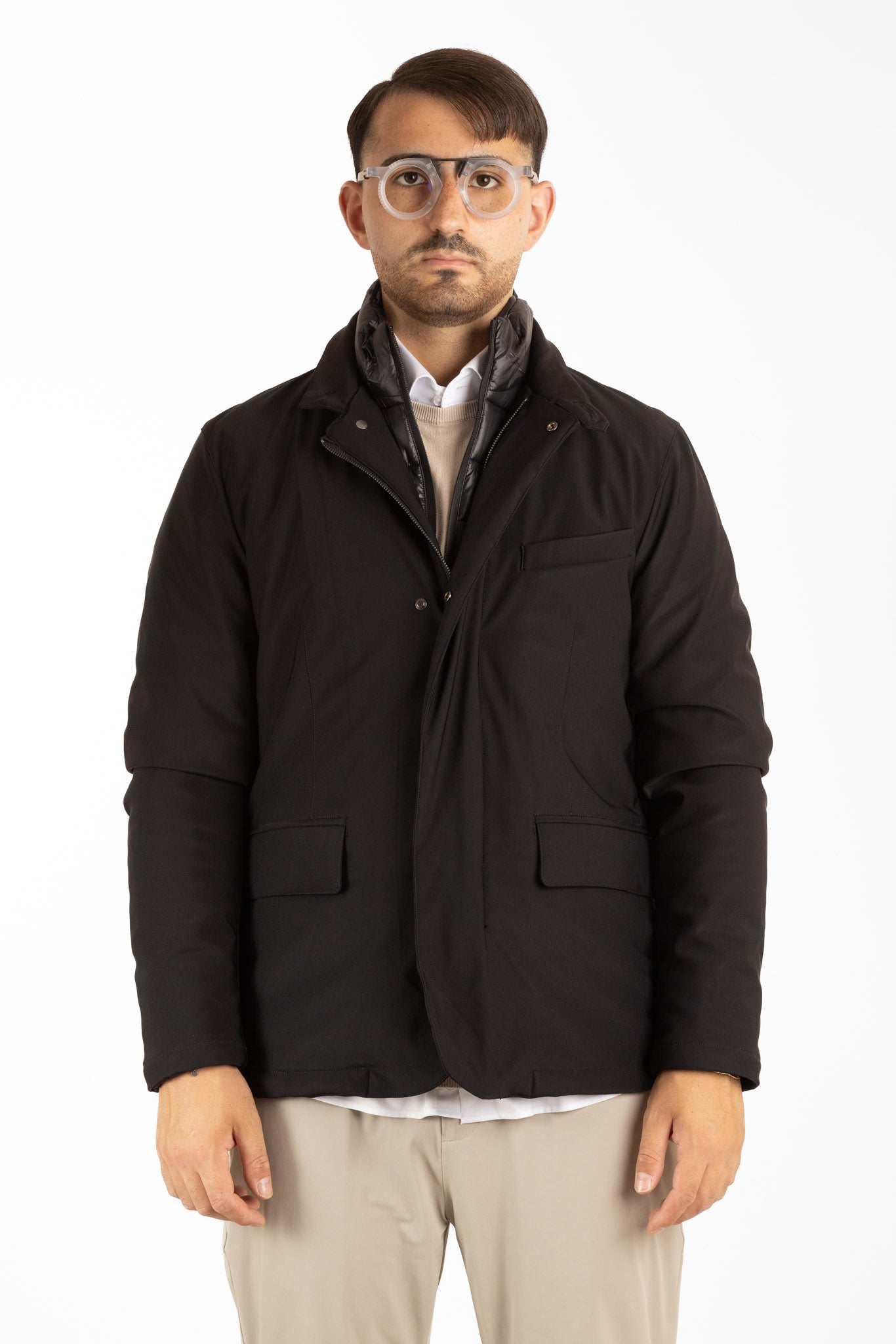 Veste déperlante avec poitrine amovible | Noir