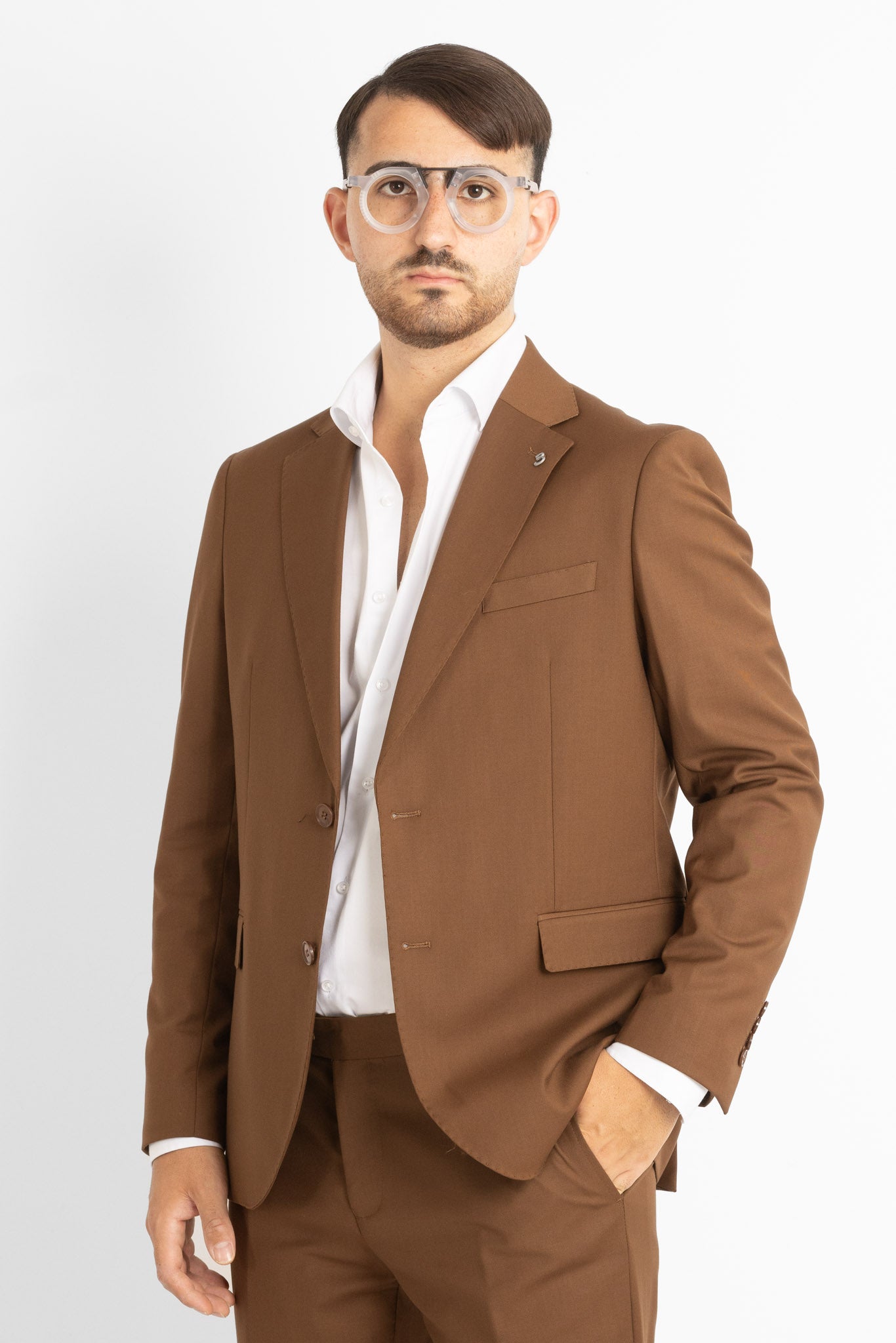 Basic Two Button Dress | Tobacco