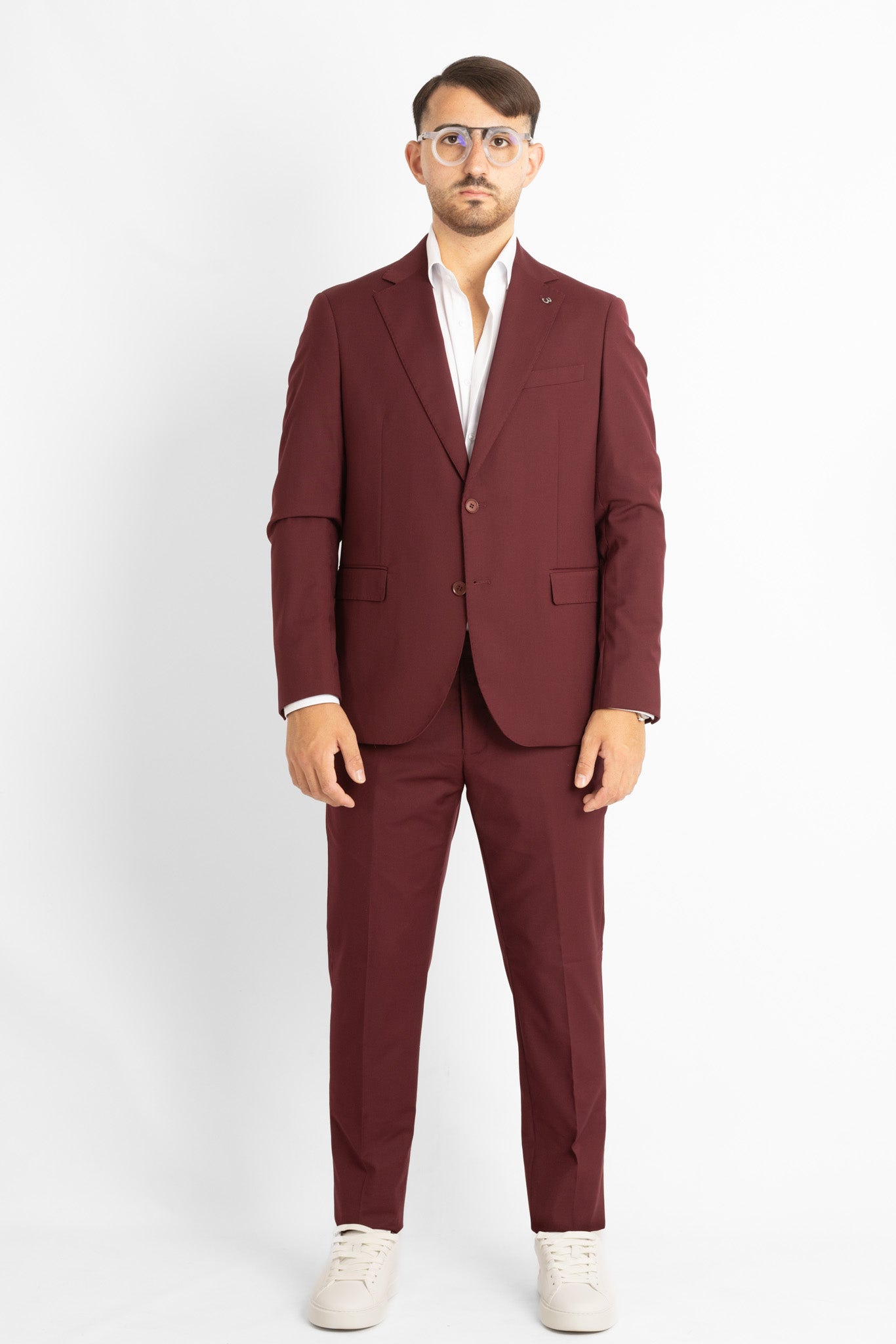 Basic Two-Button Suit | Bordeaux