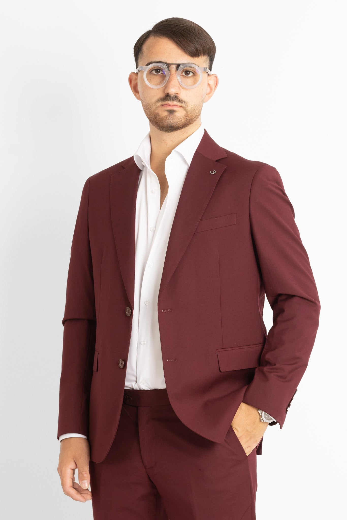 Basic Two-Button Suit | Bordeaux