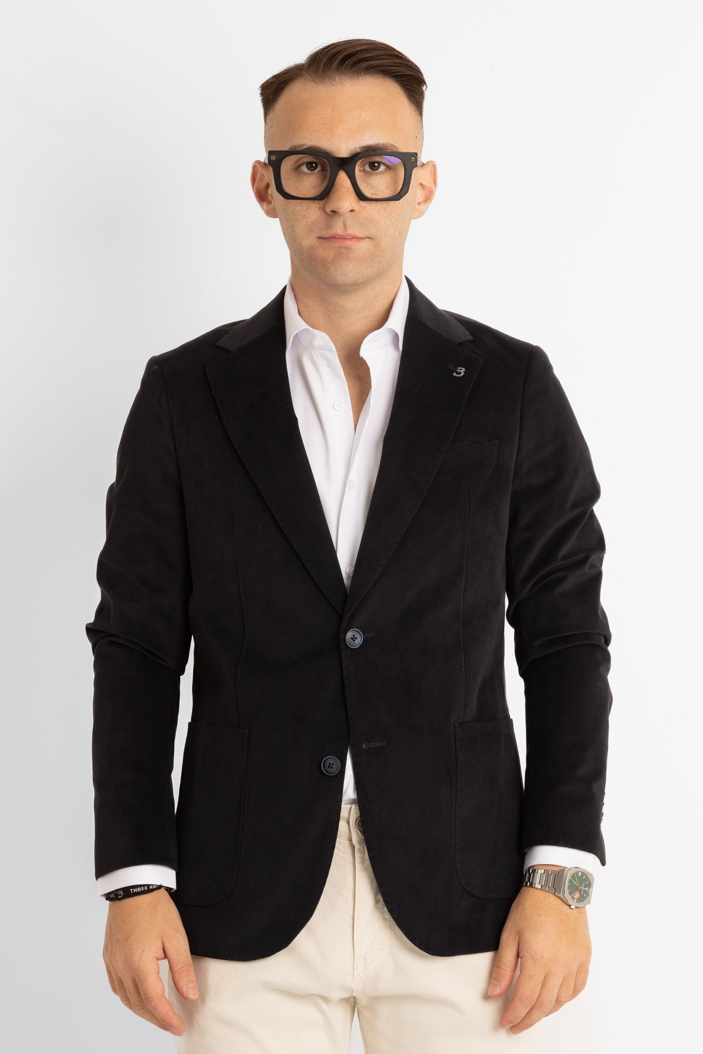 Giacca Operata in Velluto Extra Fine | Blu