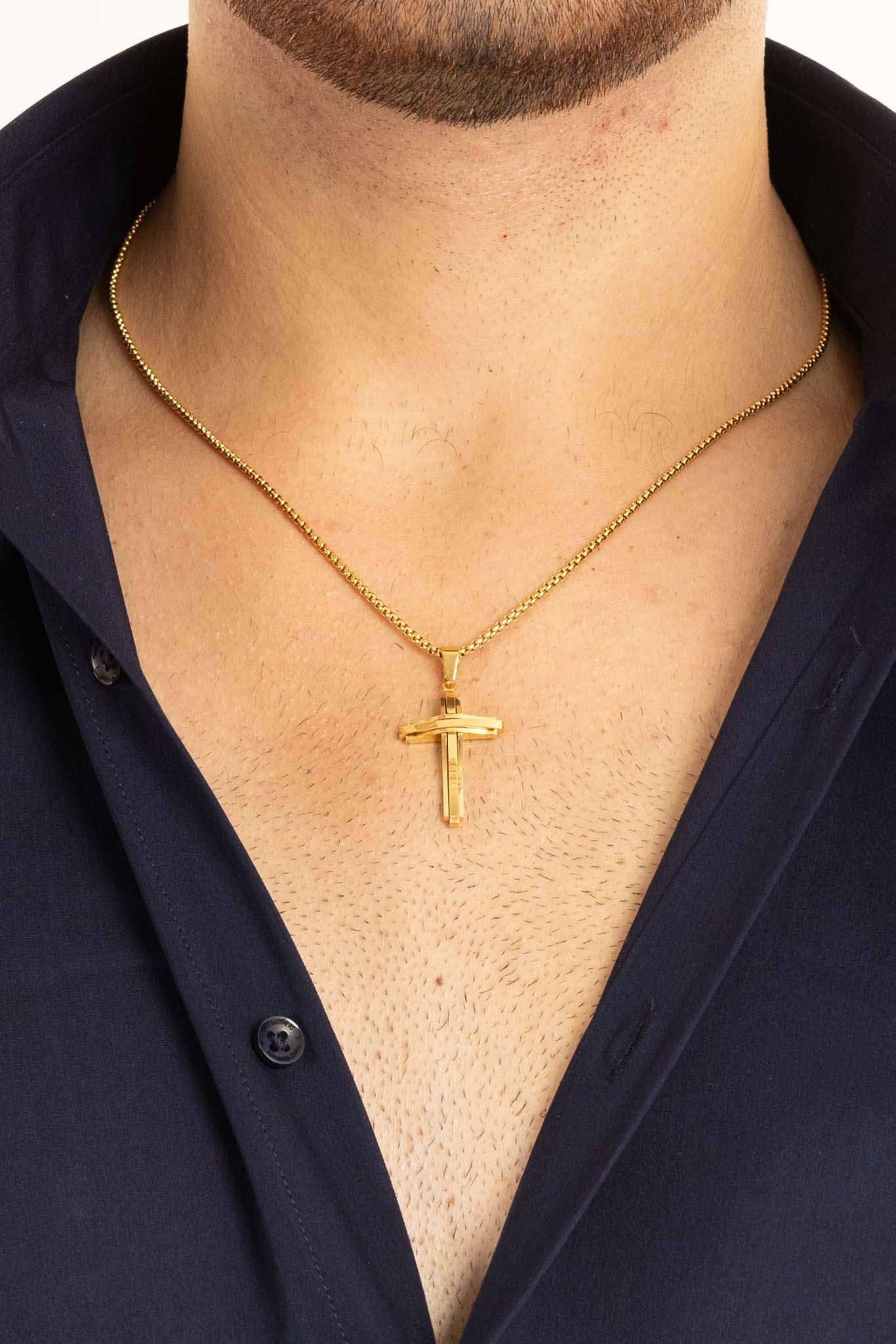 Collier croix basique | Or