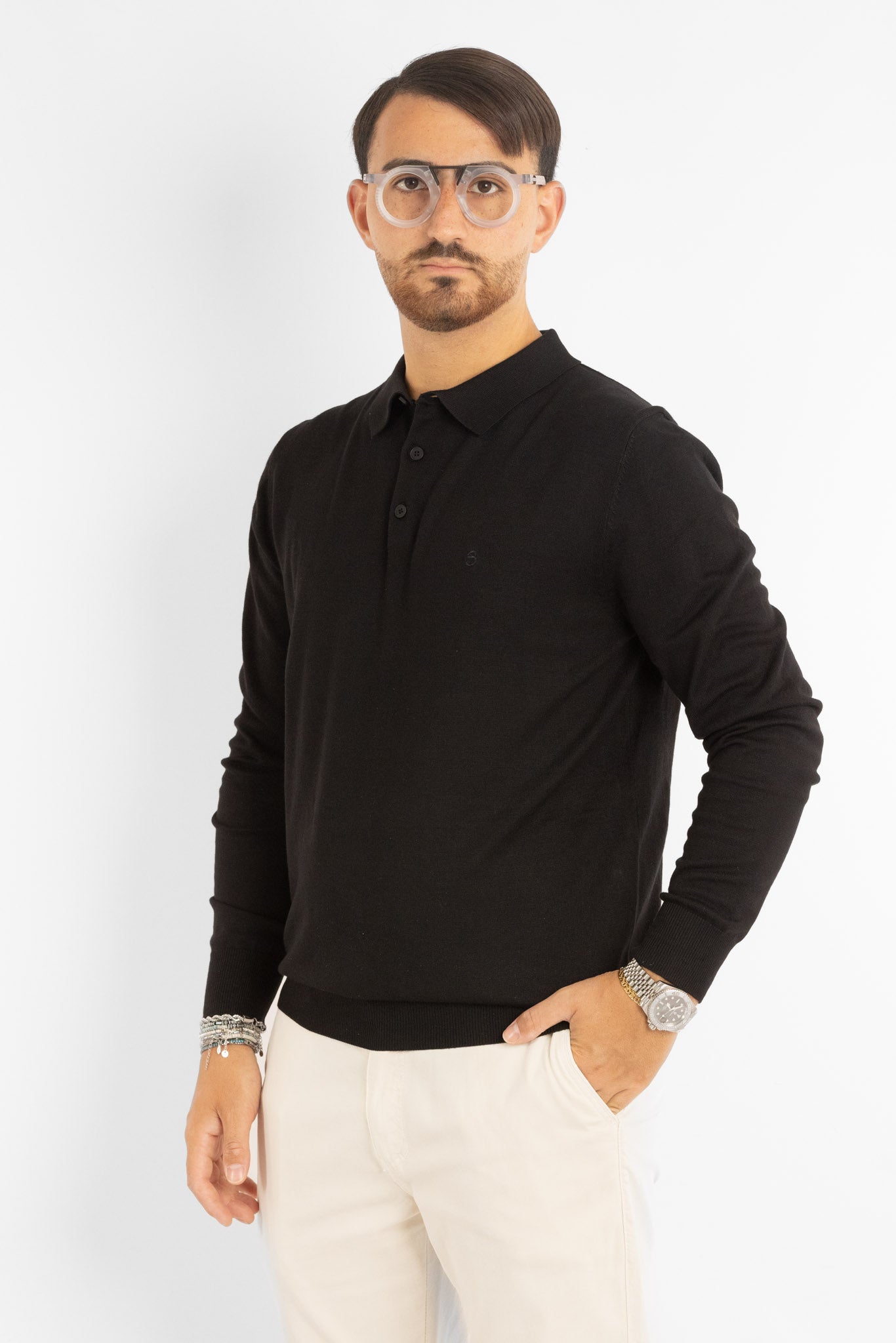 Pullover Modello Polo | 2 per €40 | Nero