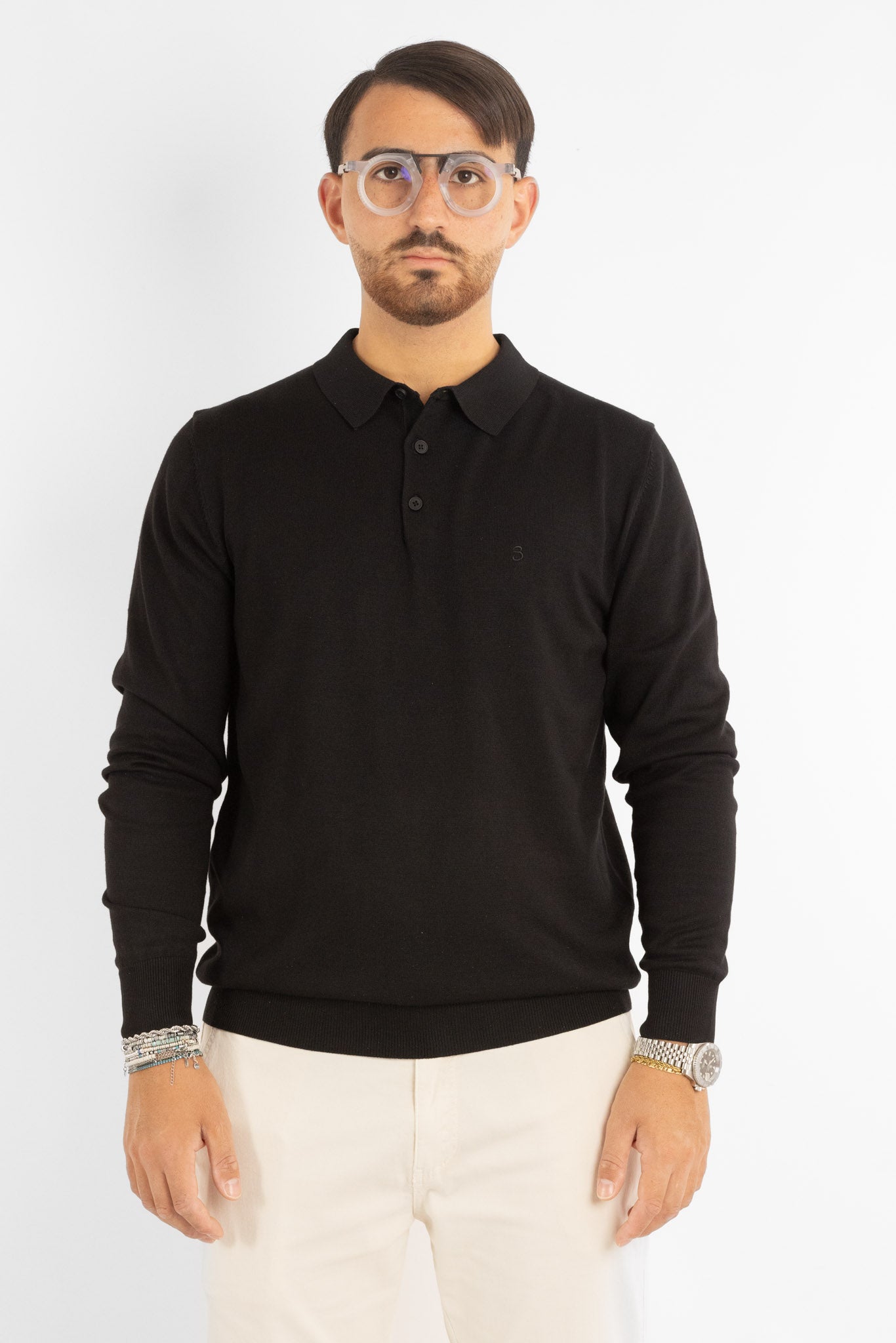 Pullover Modello Polo | 2 per €40 | Nero