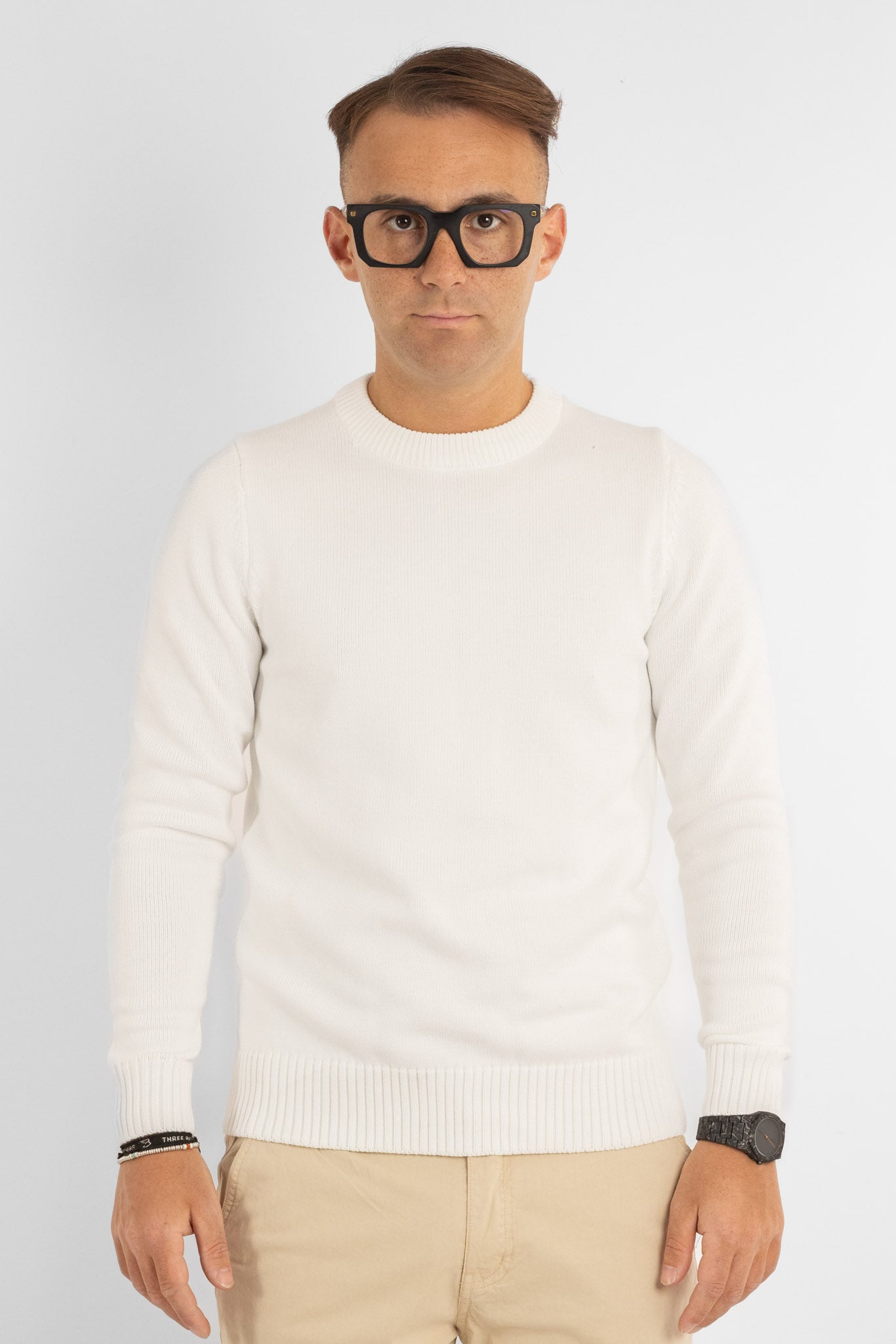 Soft Crewneck Sweater 31154 | 2 for €50 | White