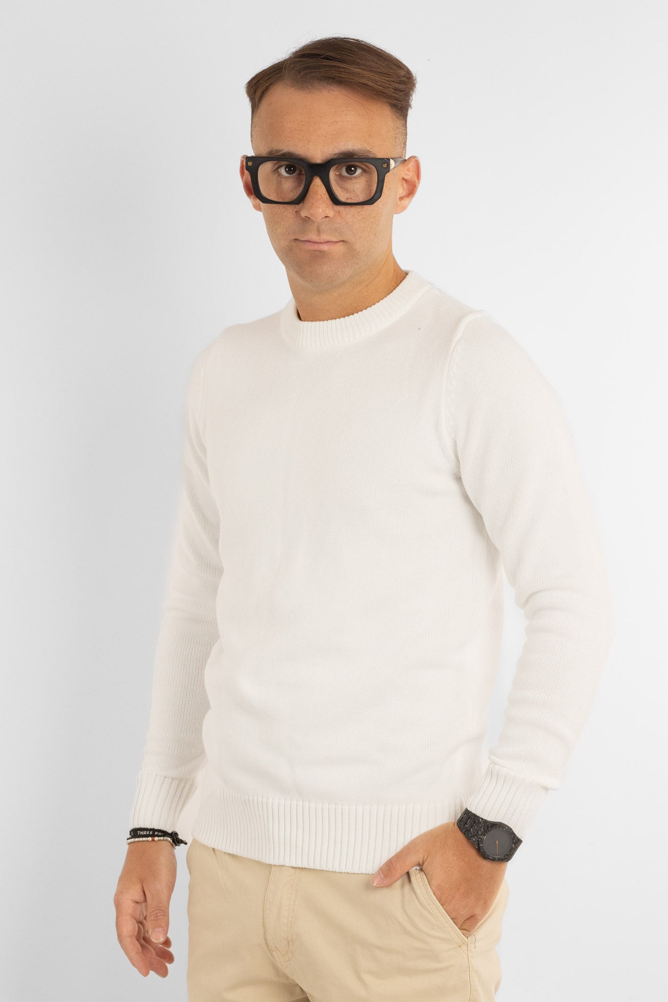 Soft Crewneck Sweater 31154 | 2 for €50 | White