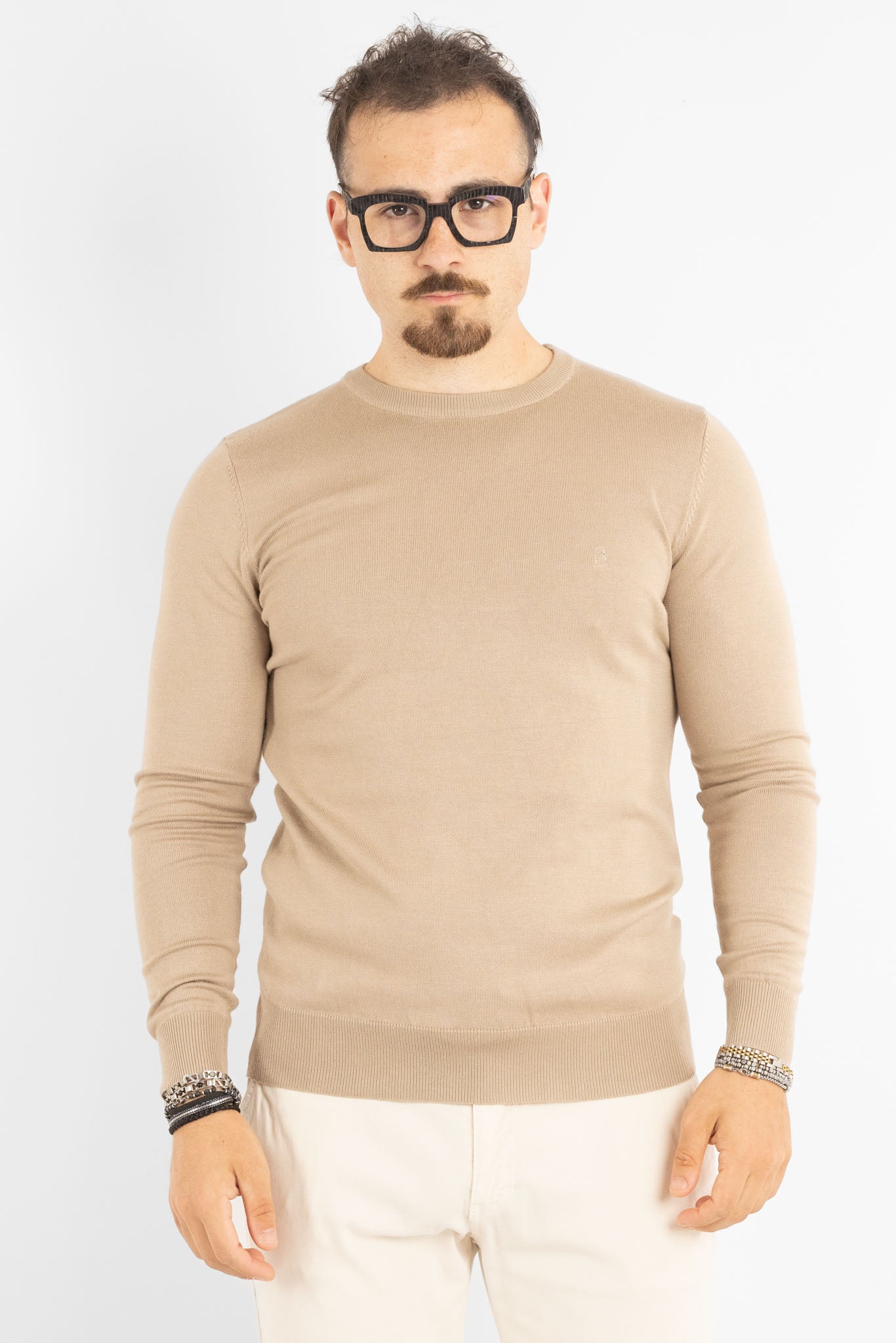 Pullover Girocollo Basic Slim | 2 per €40 | Beige