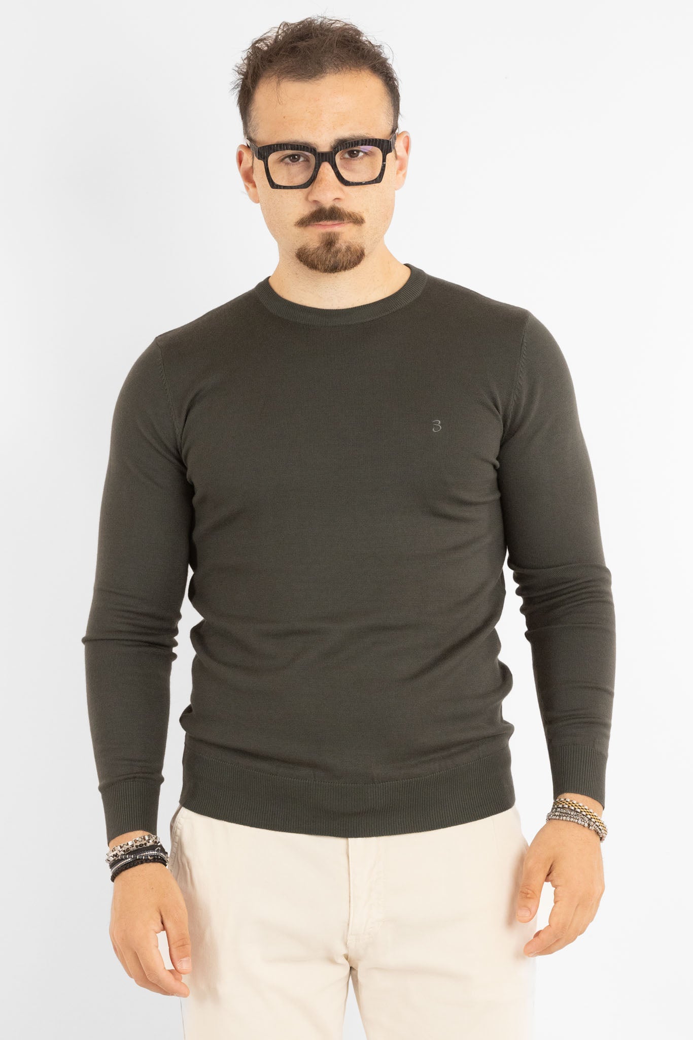 Pullover Girocollo Basic Slim | 2 per €40 | Verde