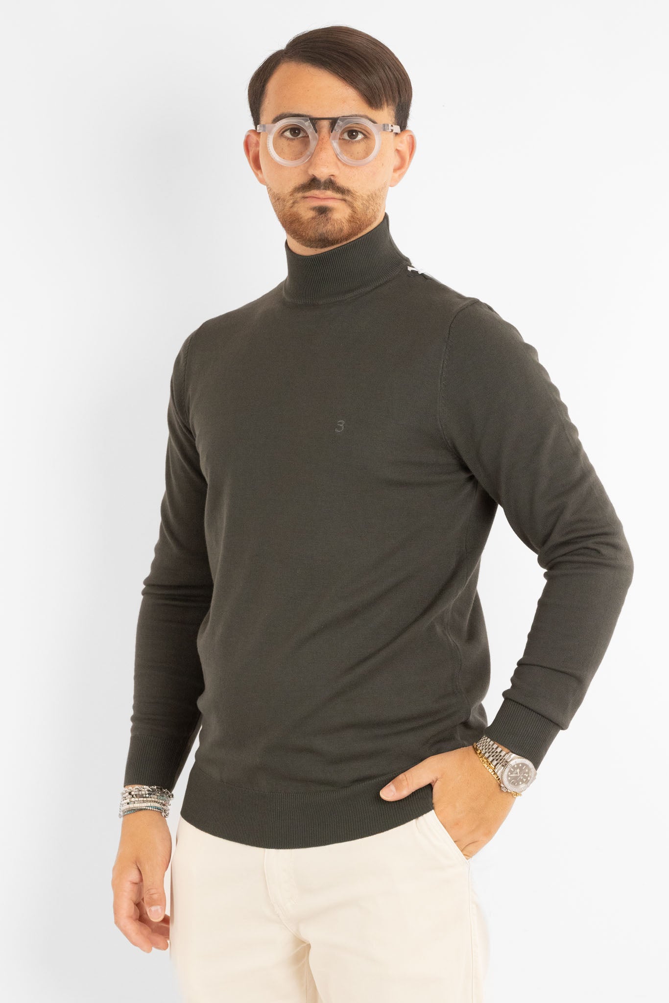 Pullover Lupetto Basic Slim | 2 per €40 | Verde