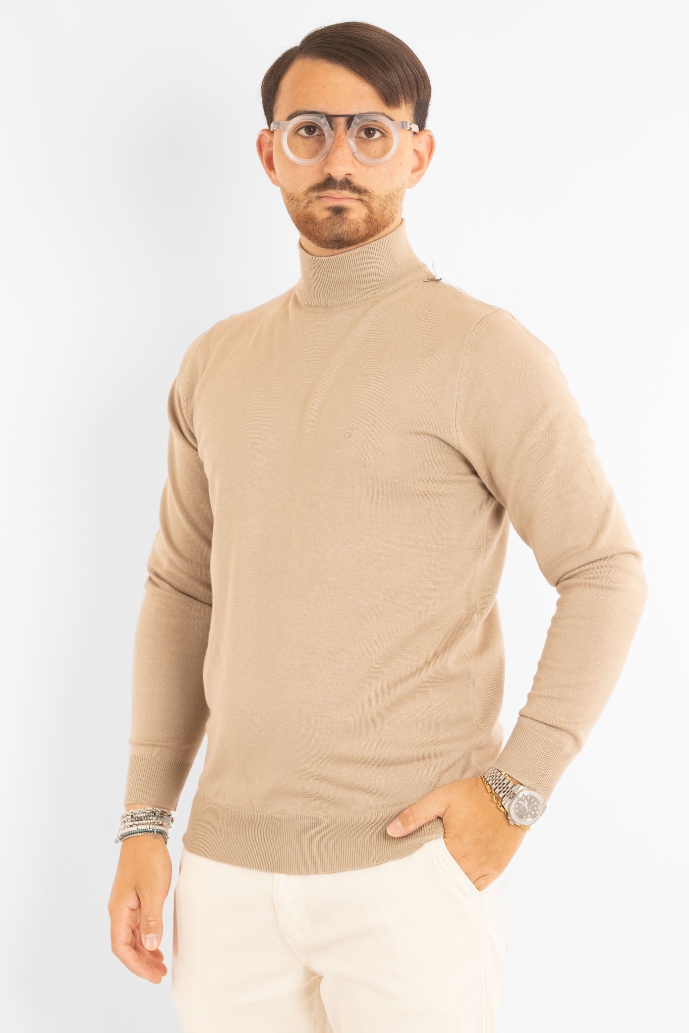 Pullover Lupetto Basic Slim | 2 per €40 | Beige