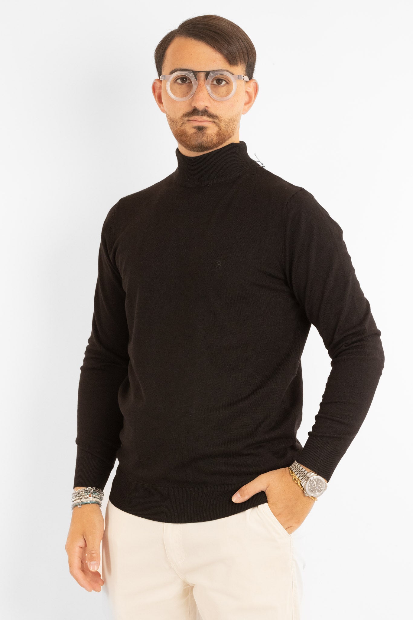Pullover Lupetto Basic Slim | 2 per €40 | Nero