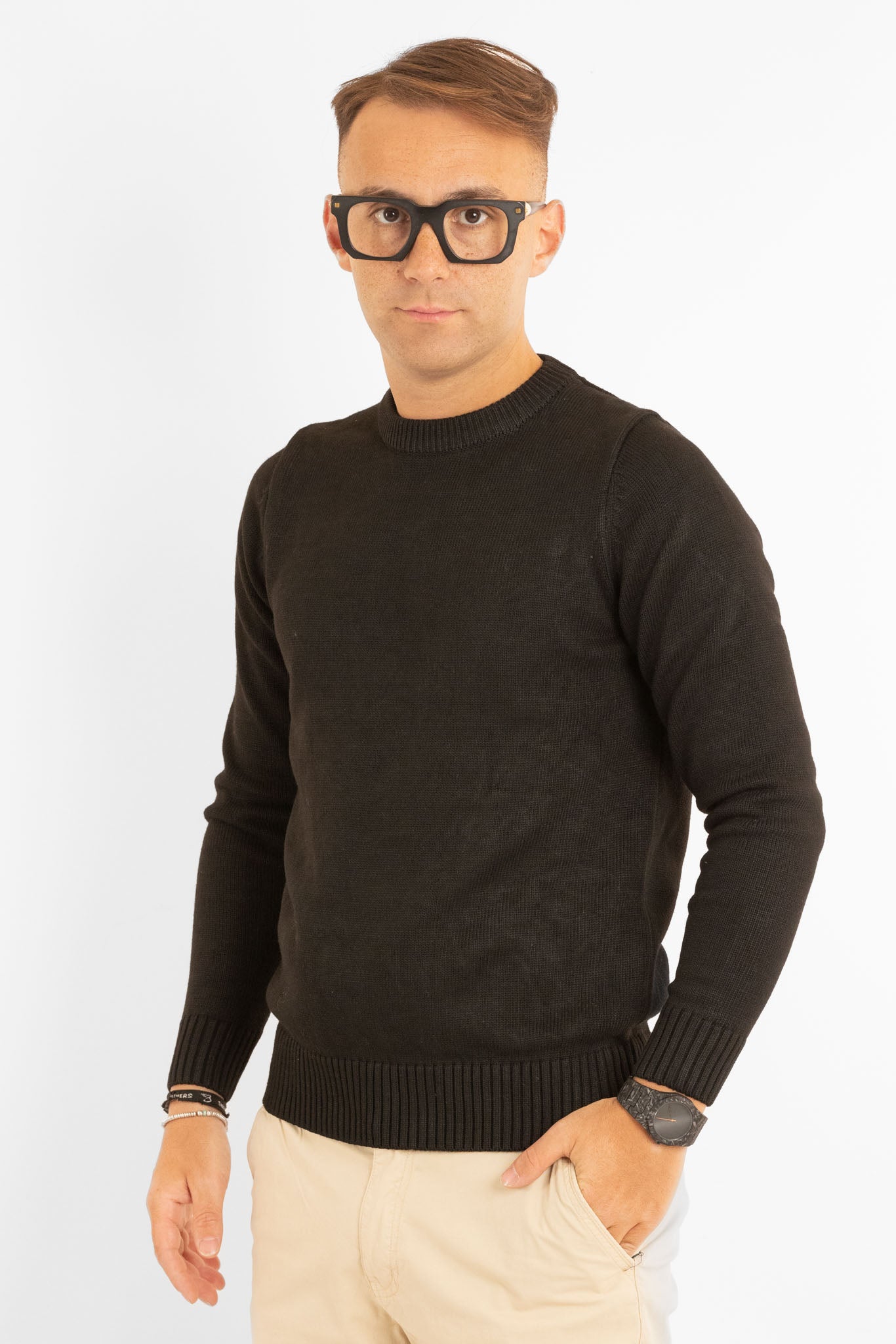 Soft Crewneck Sweater 31154 | 2 for €50 | Black