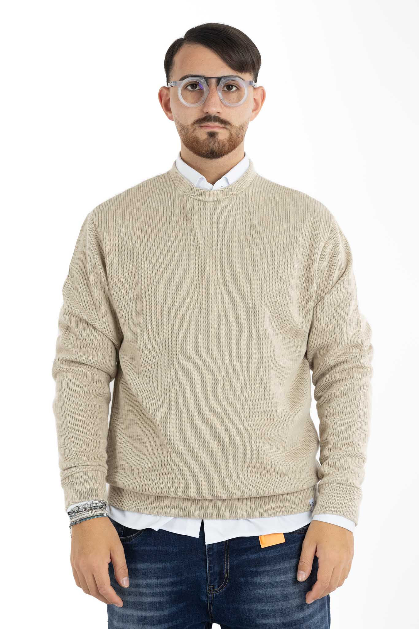 Pullover Della Nonna a Coste Girocollo 104 | 2 per €40 | Crema