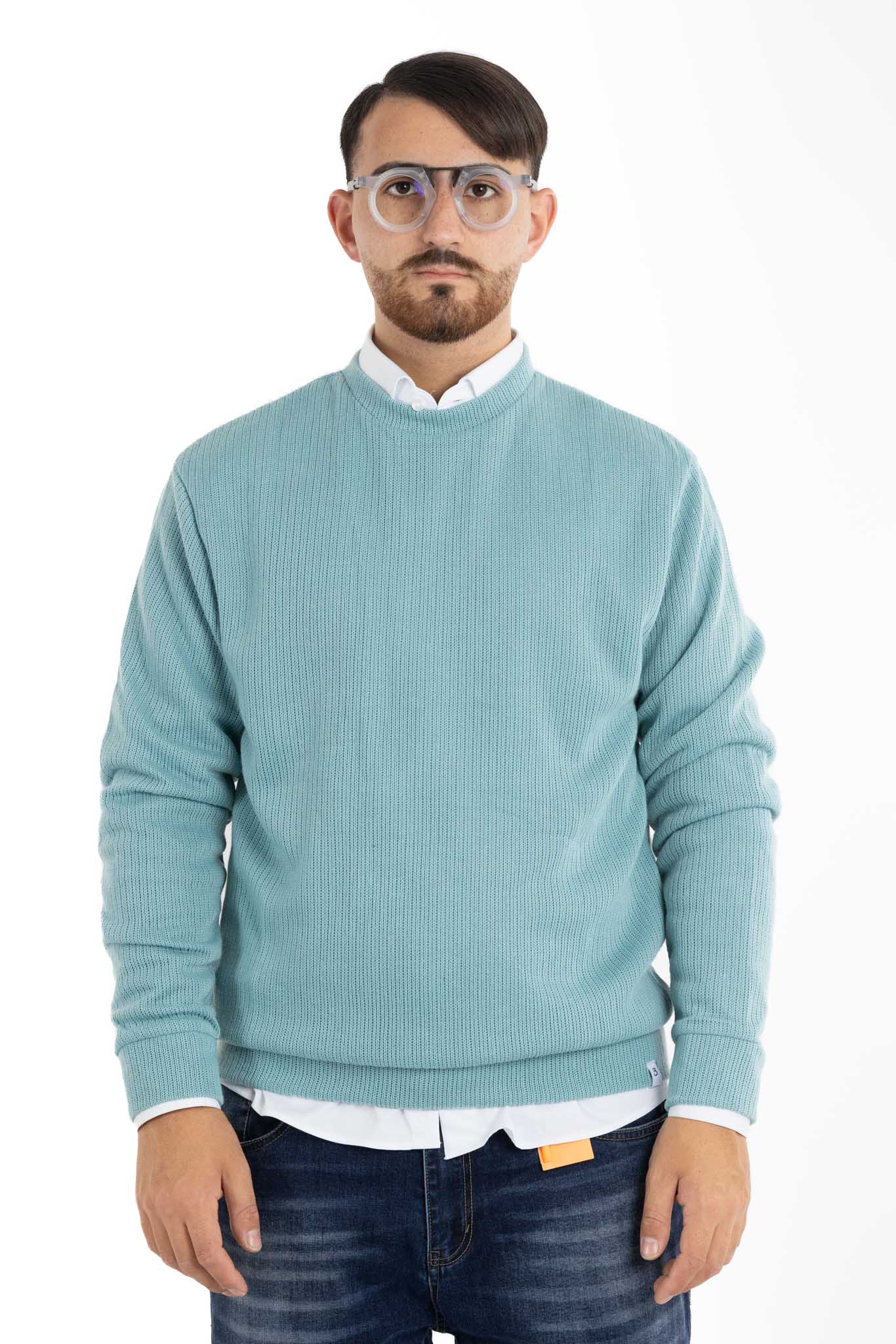 Pullover Della Nonna a Coste Girocollo 104 | 2 per €40 | Turchese