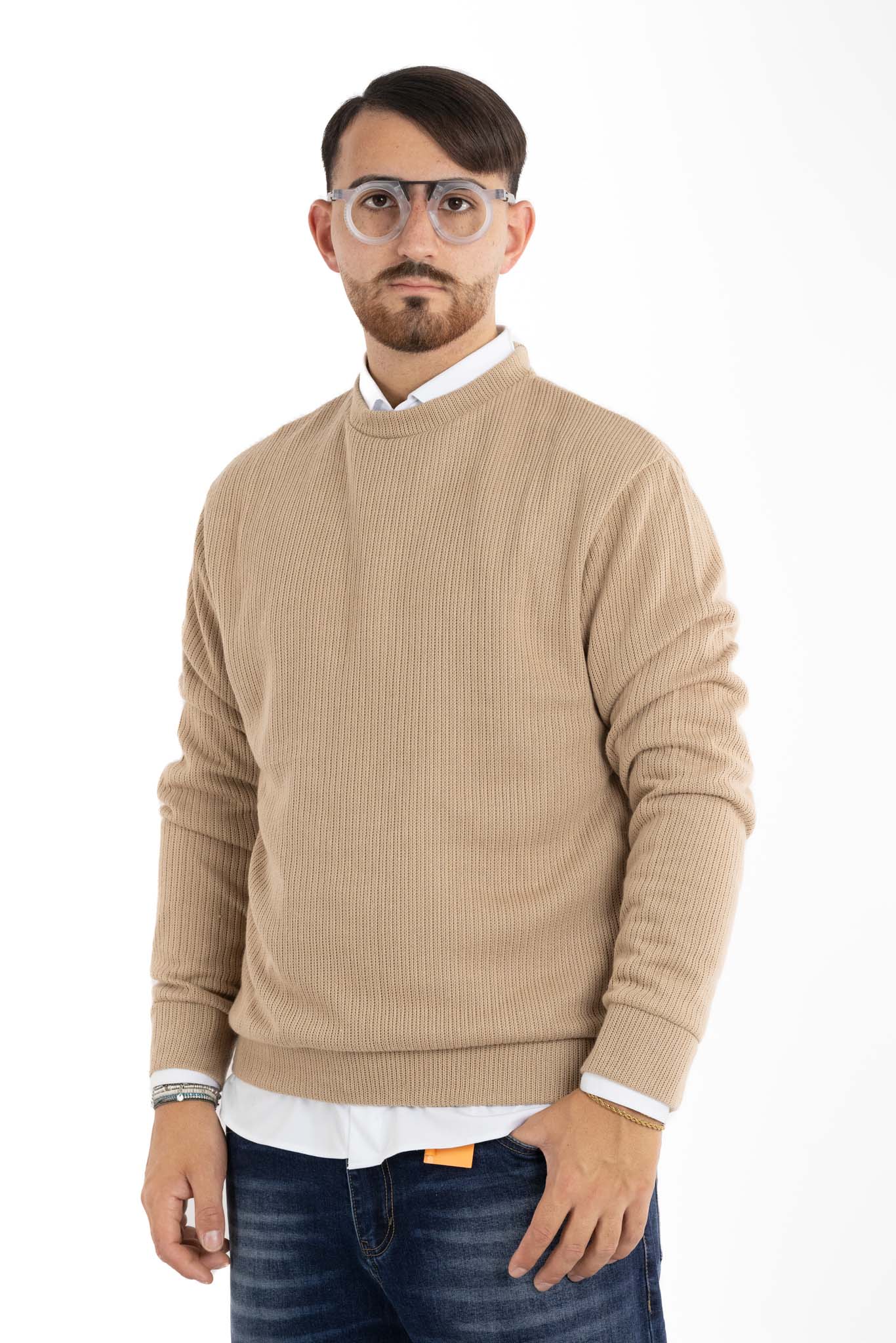 Pullover Della Nonna a Coste Girocollo 104 | 2 per €40 | Cammello