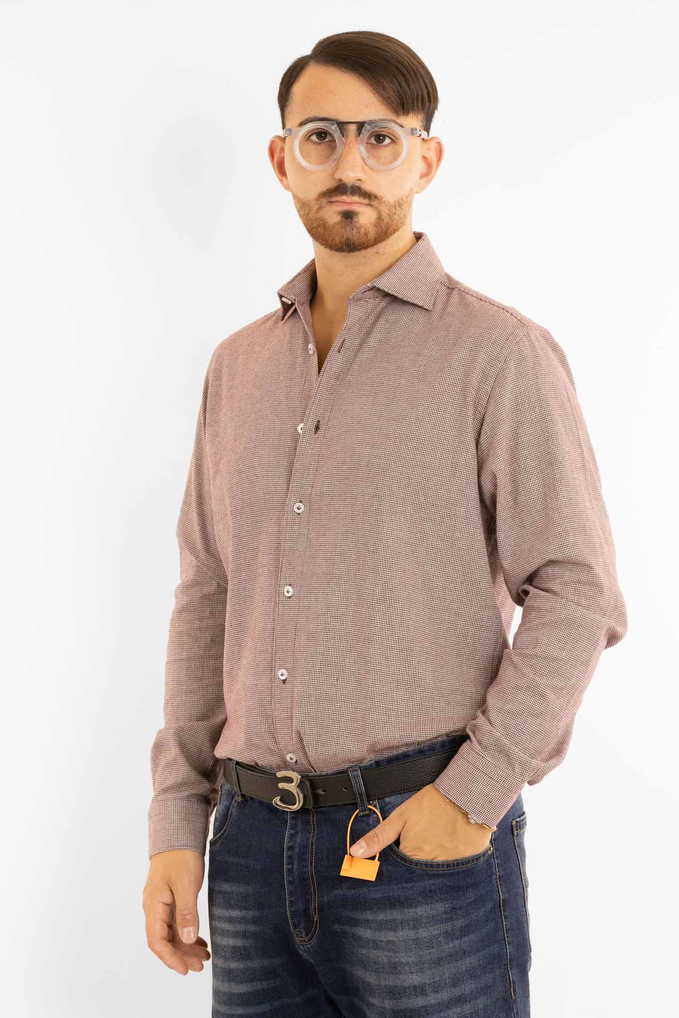 Camicia in Flanella Semi Slim Quadretti | Bordeaux
