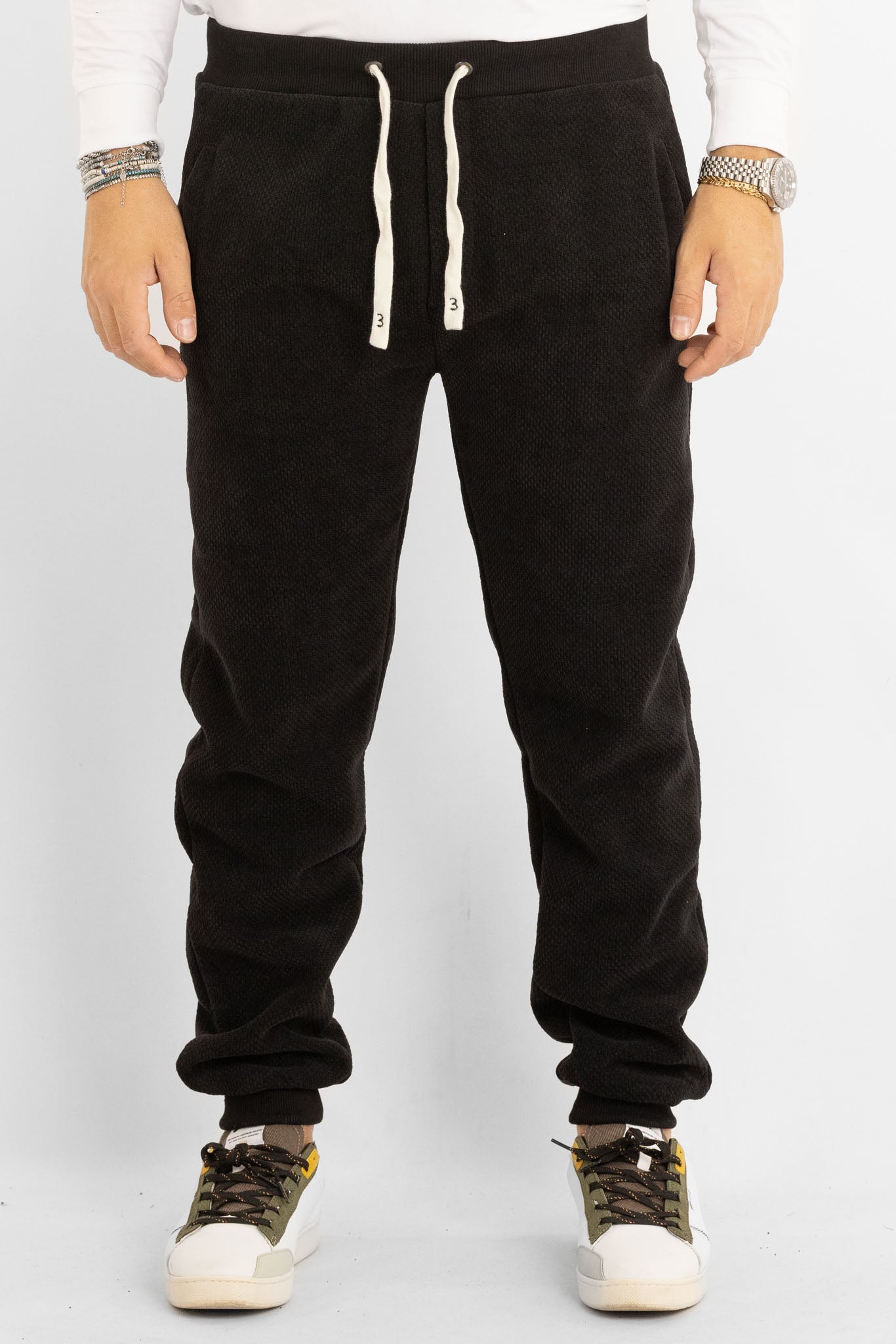 Pantalone di Tuta Ciniglia Basic | Nero