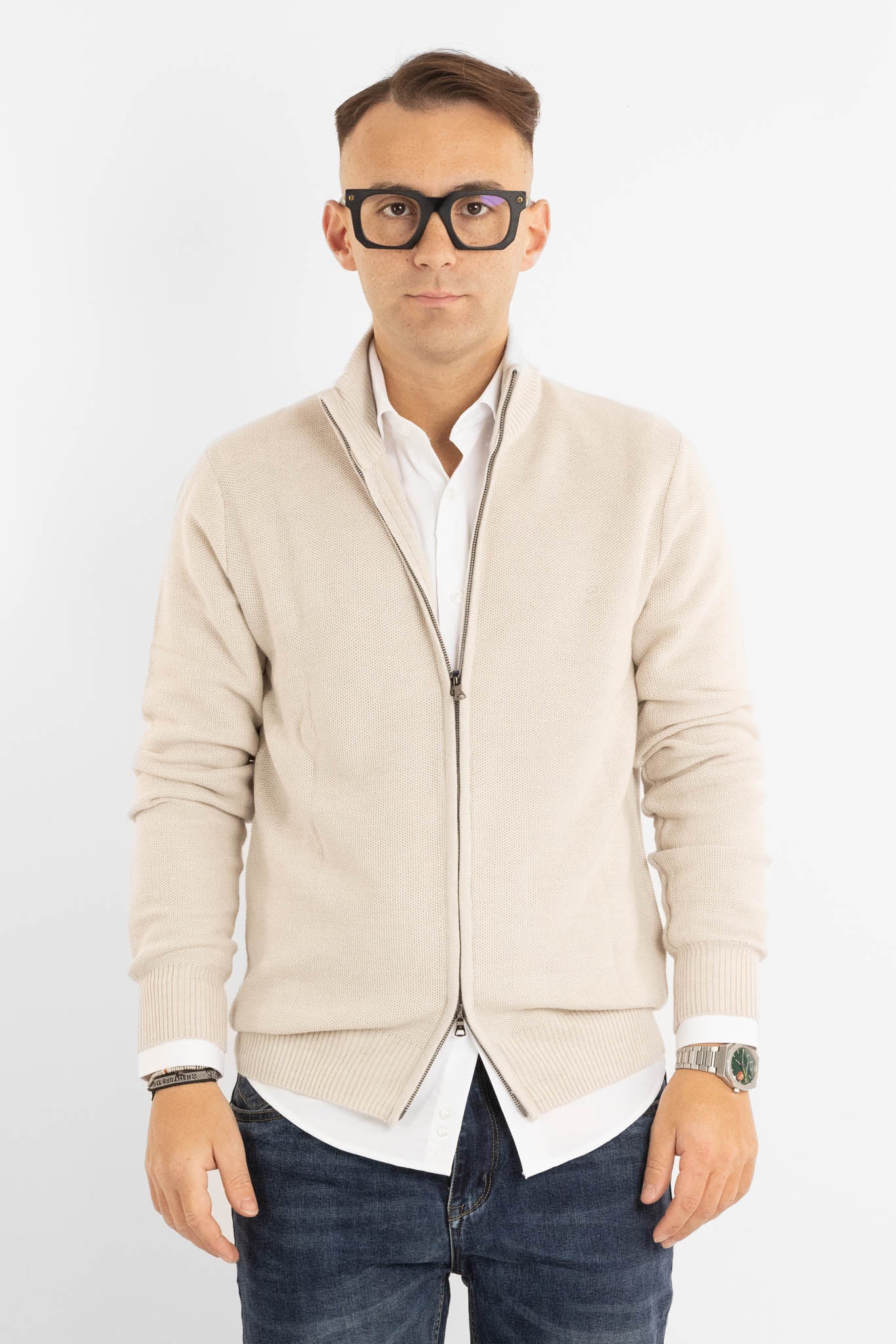 Pullover Zip Intera Chicco di Riso 908 | 2 per €60 | Panna