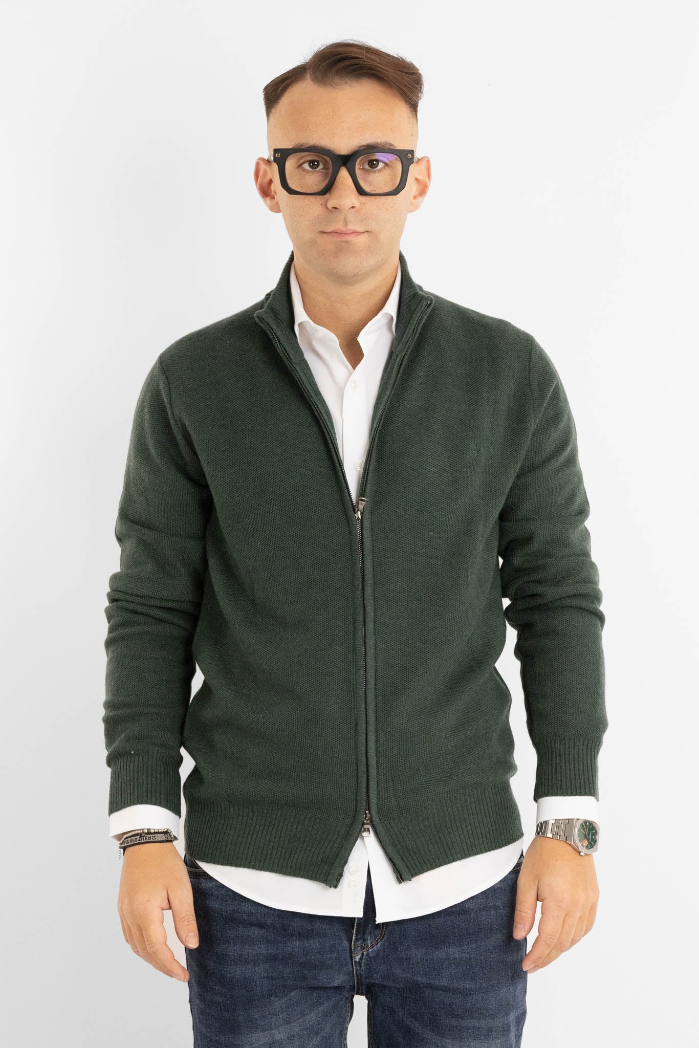 Pullover Zip Intera Chicco di Riso 908 | 2 per €60 | Verde