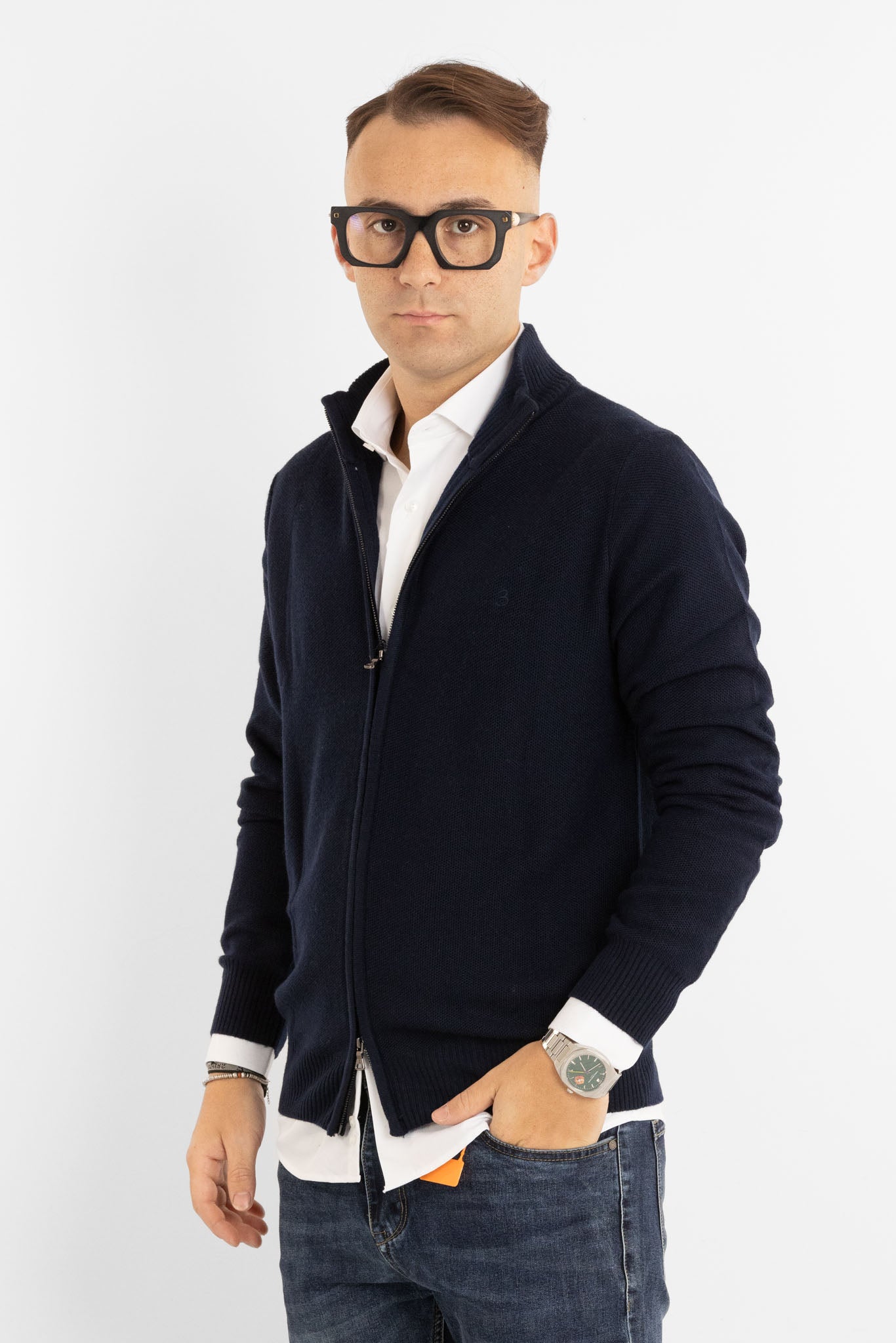 Pullover Zip Intera Chicco di Riso 908 | 2 per €60 | Blu