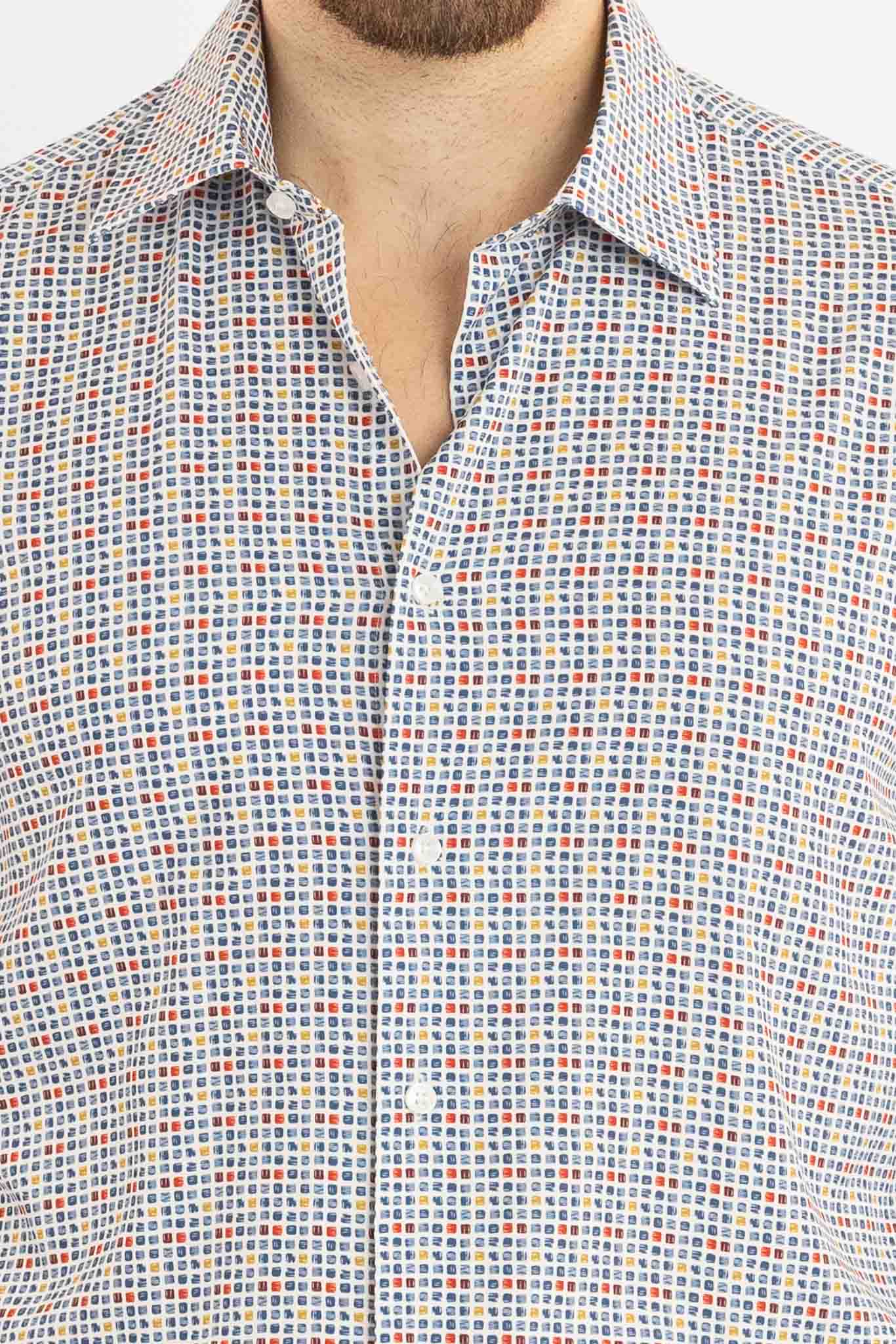 Active Non-Iron Slim Fit Shirt Multicolor Red Blue | YD011