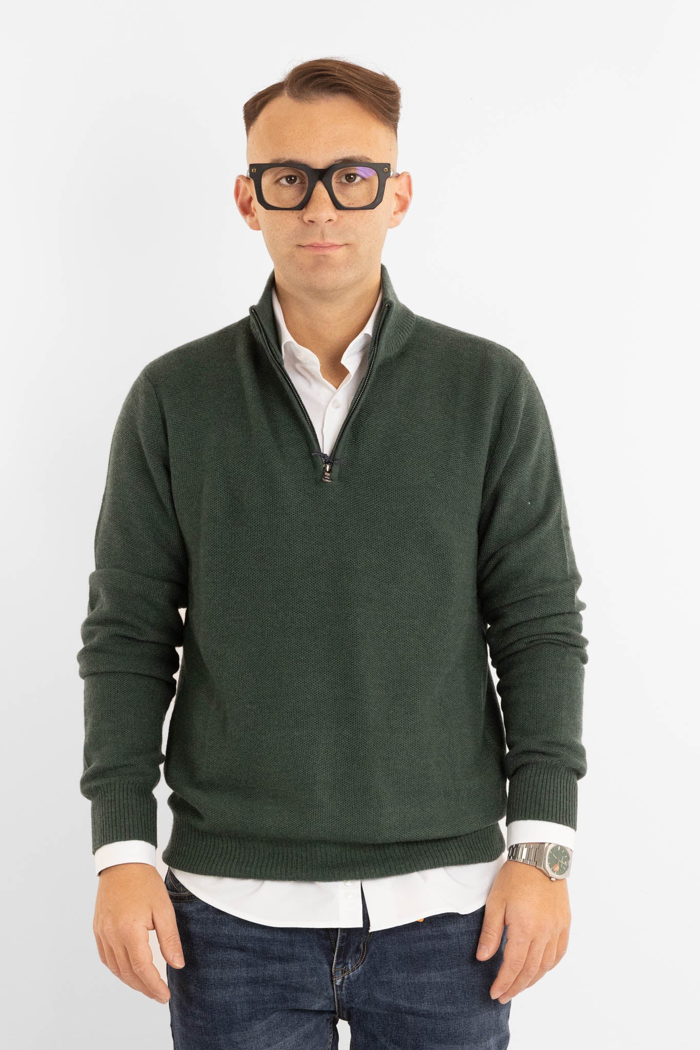 Pullover Mezza Zip Chicco di Riso 907 | 2 per €60 | Verde