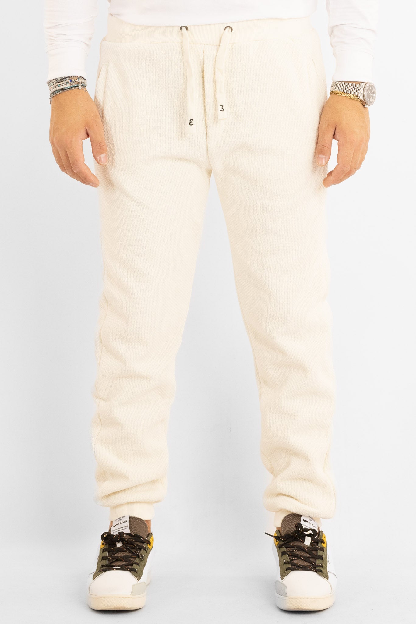 Pantalone di Tuta Ciniglia Basic | Crema