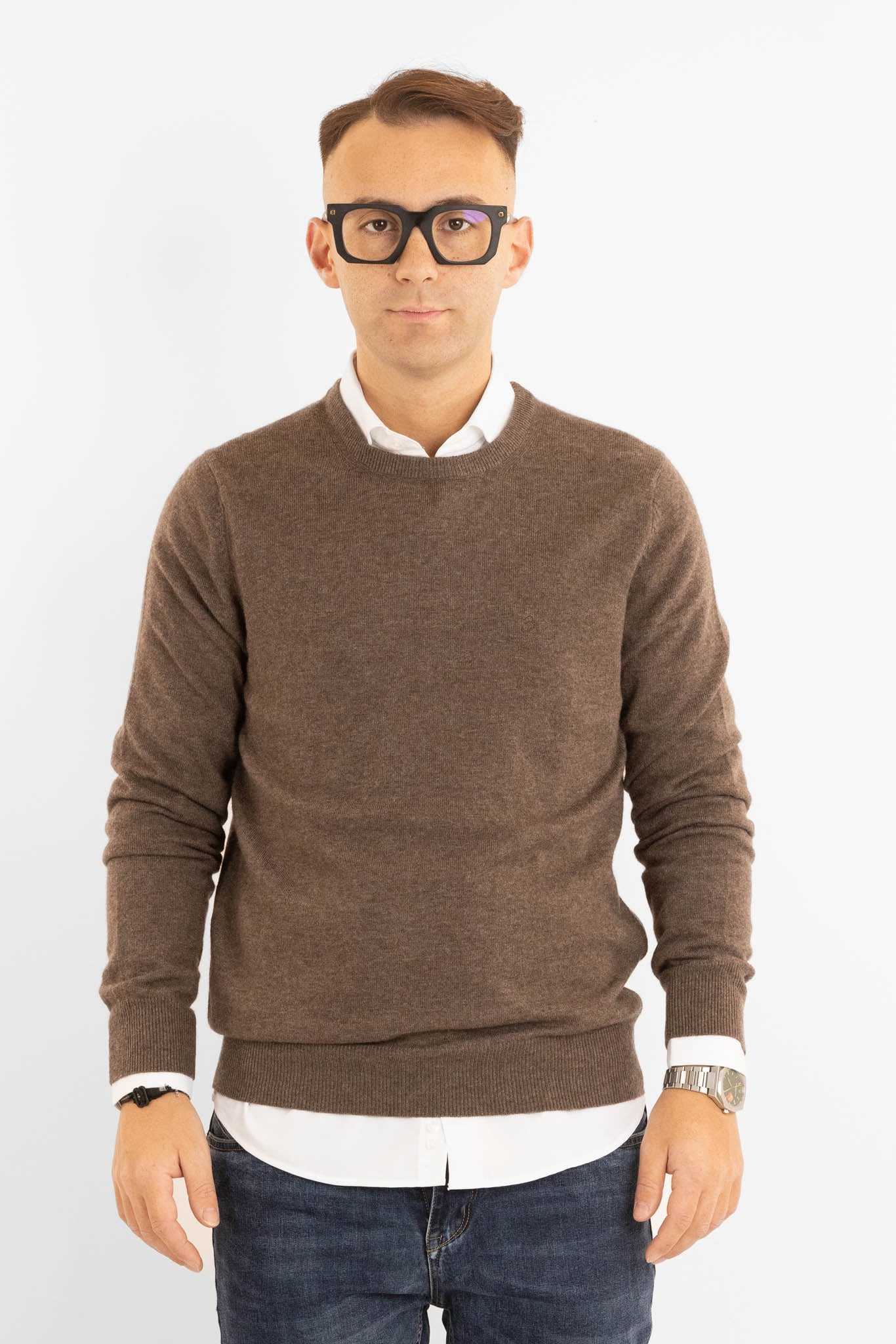 Pullover Girocollo Cashmere Blend 2371 | 2 per €60 | Marrone