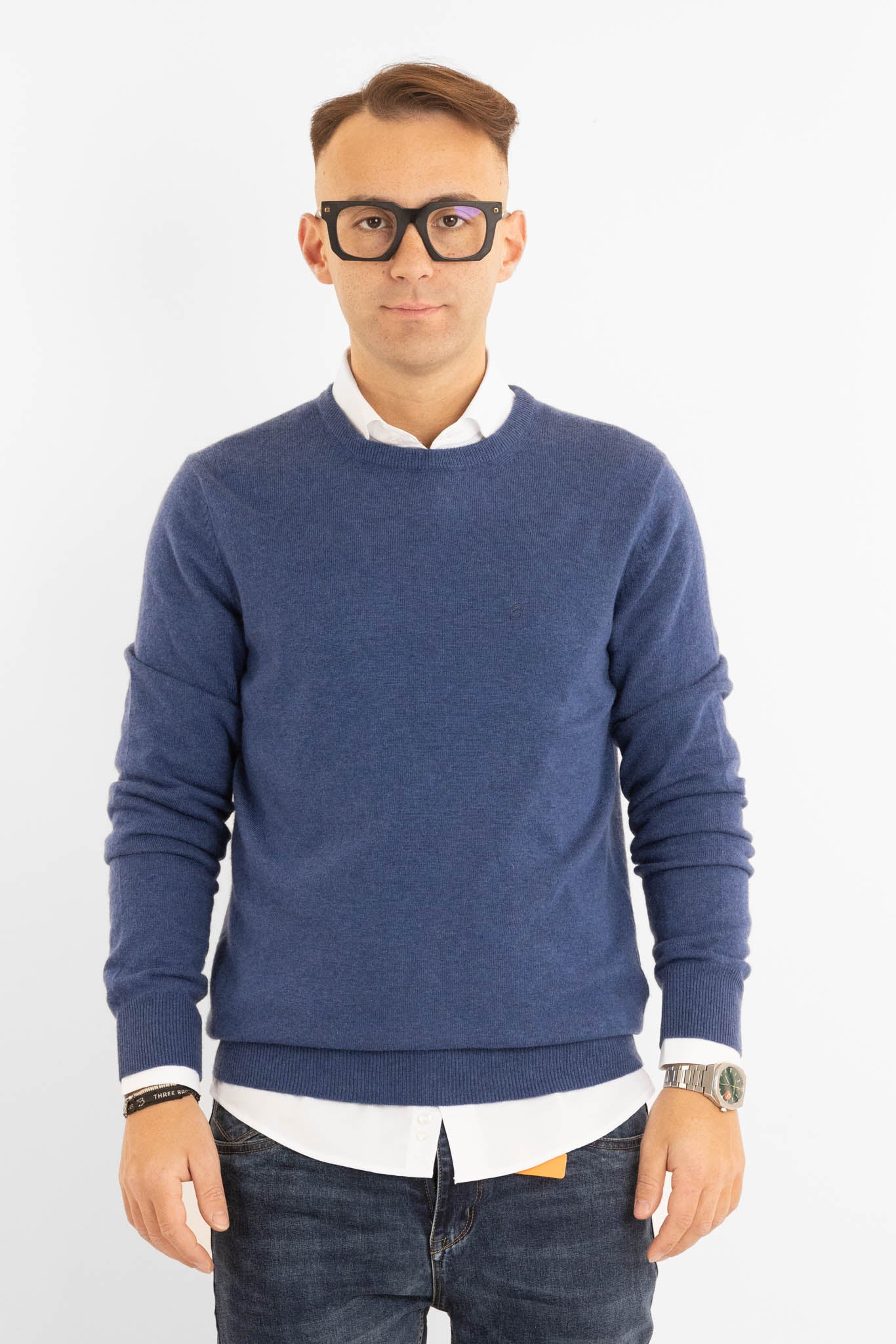 Pullover Girocollo Cashmere Blend 2371 | 2 per €60 | Indaco