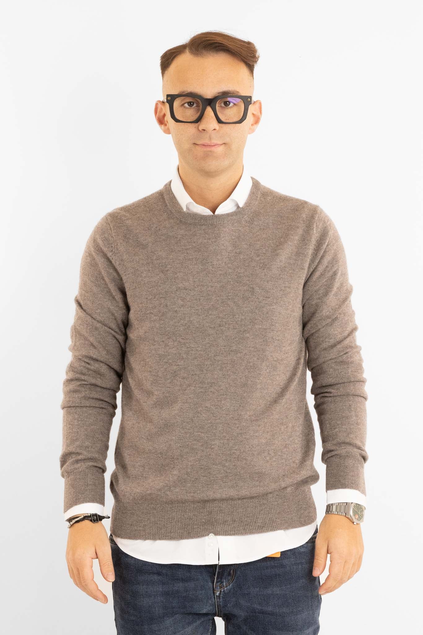 Pullover Girocollo Cashmere Blend 2371 | 2 per €60 | Tortora