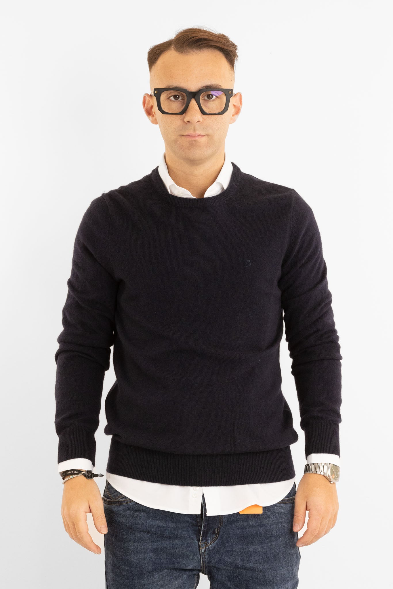 Pullover Girocollo Cashmere Blend 2371 | 2 per €60 | Blu
