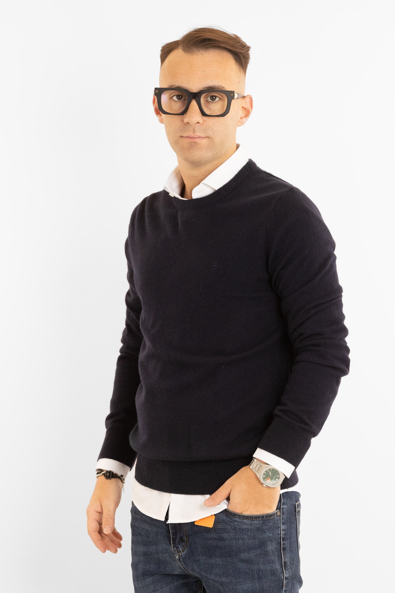 Pullover Girocollo Cashmere Blend 2371 | 2 per €60 | Blu