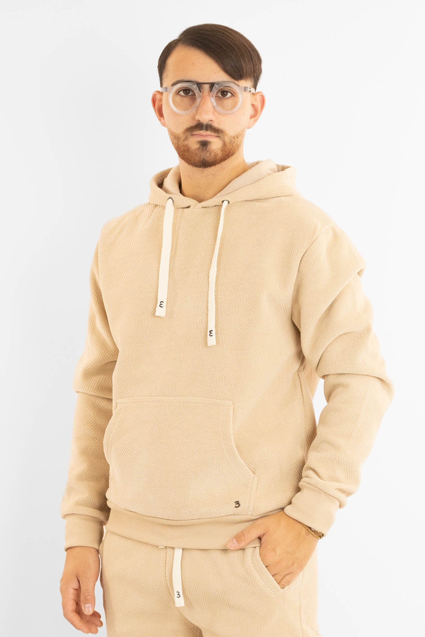 Felpa Ciniglia Felpata Chiusa con Cappuccio | Kaki