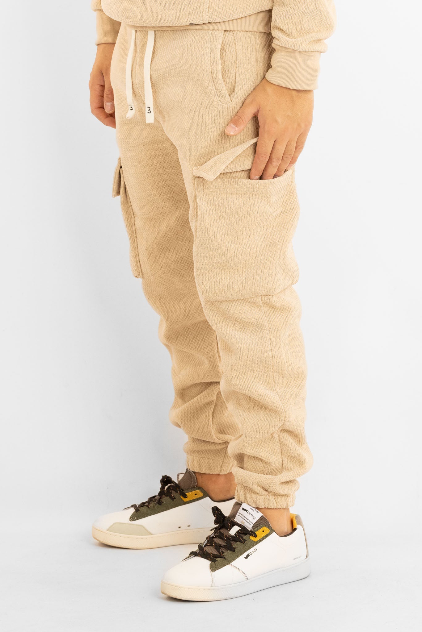 Pantalone di Tuta Ciniglia Cargo | Kaki