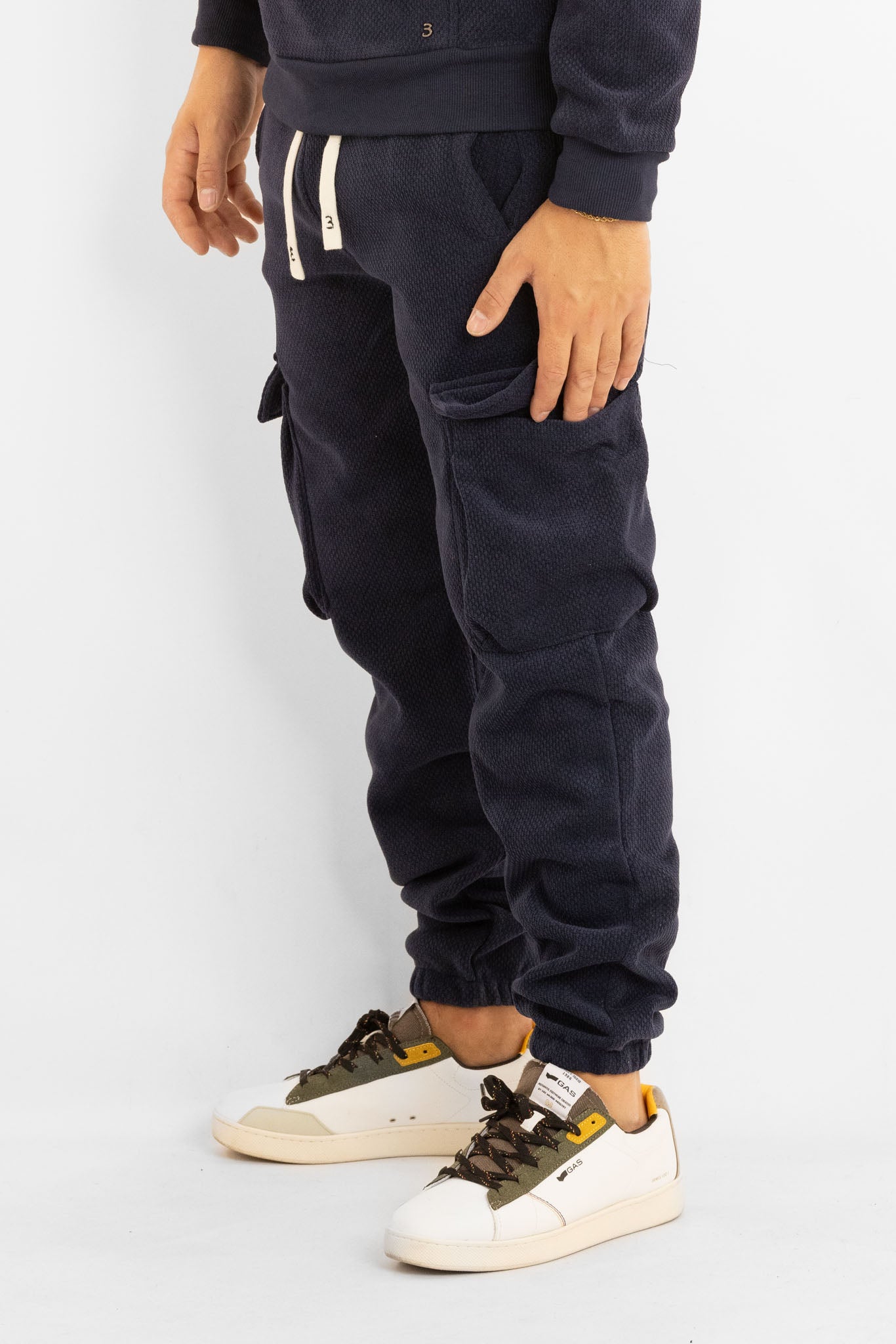 Pantalone di Tuta Ciniglia Cargo | Blu