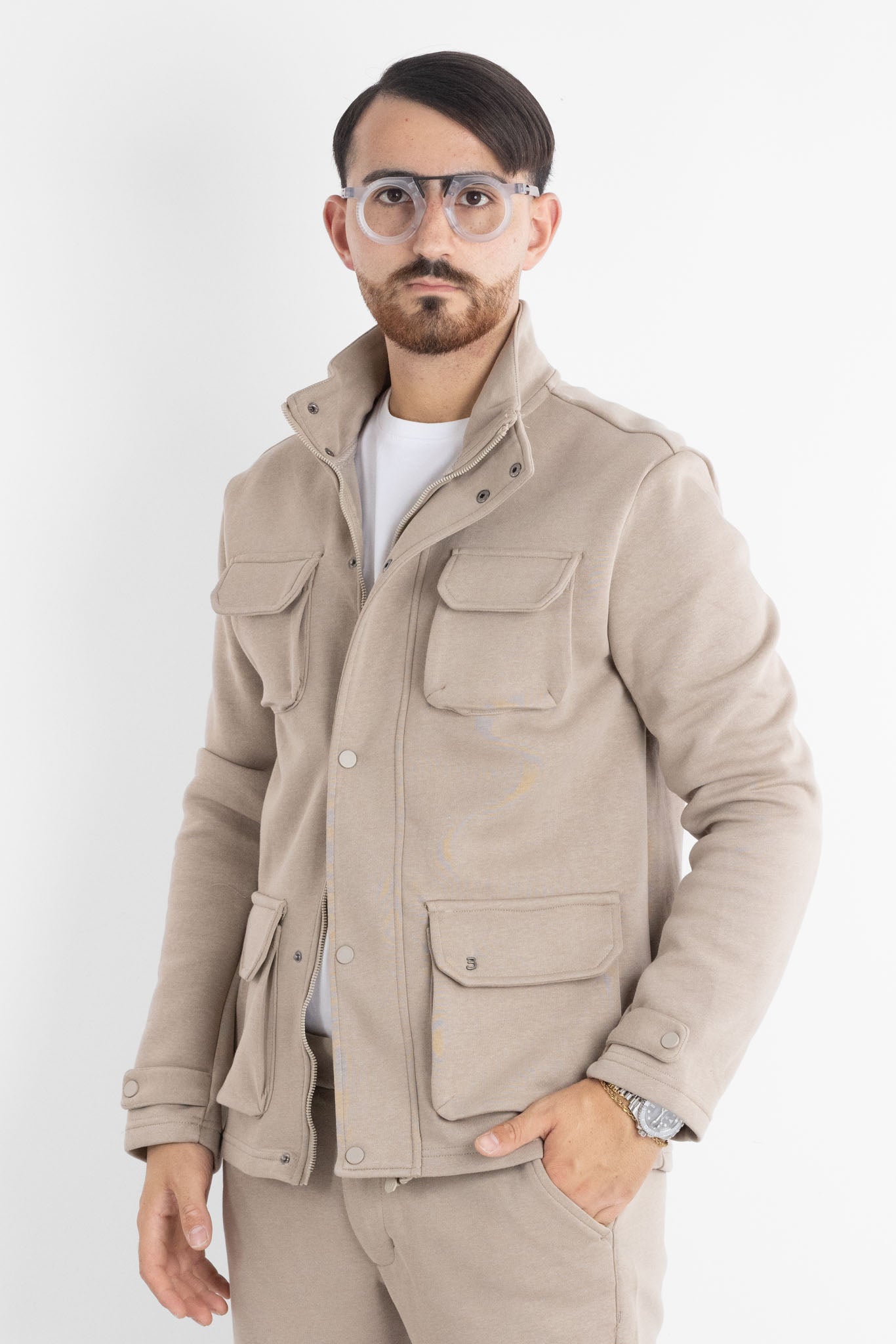 6701 Heavyweight Jersey Safari Jacket | 2 for €60 | Sand