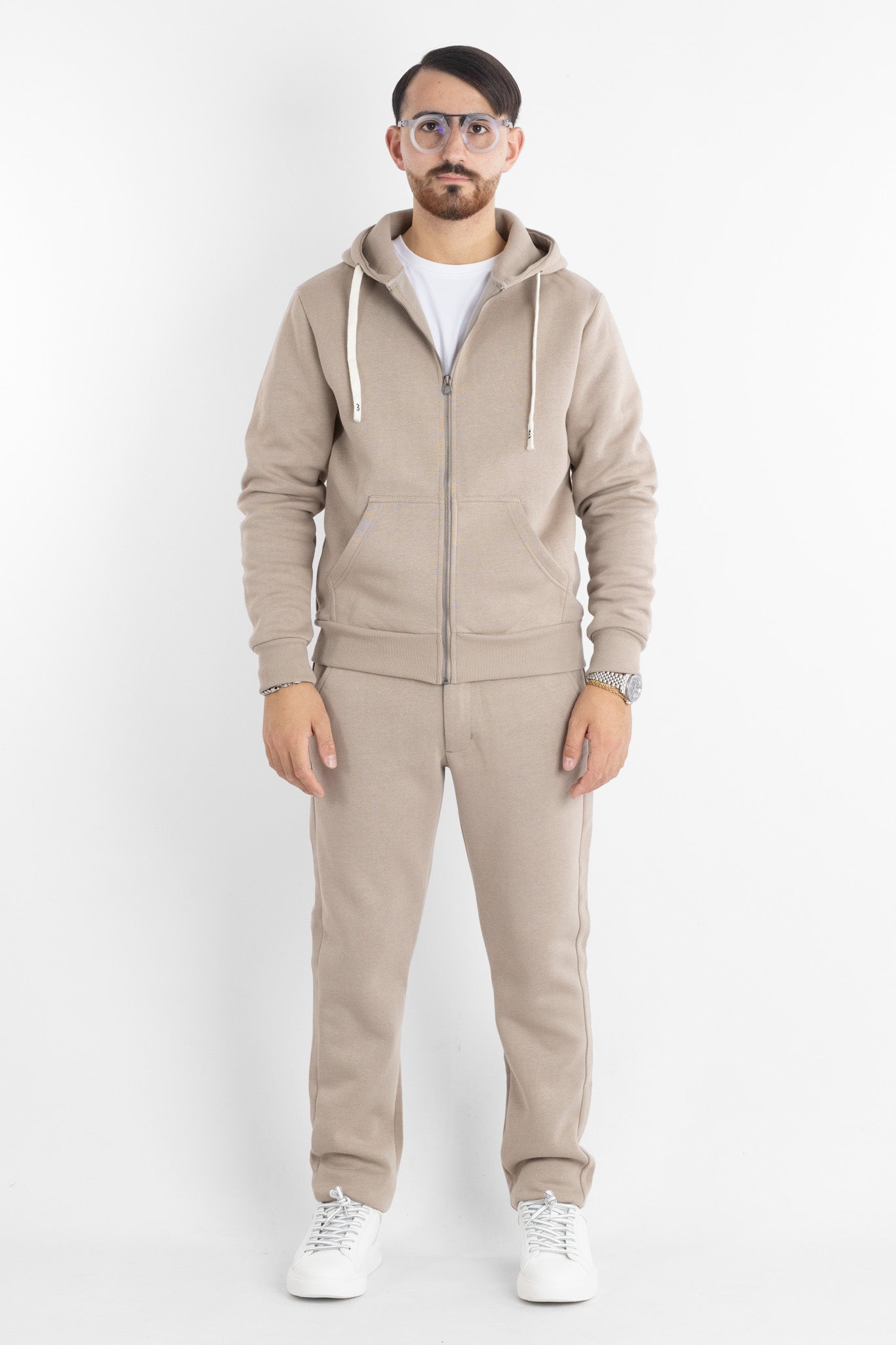 Felpa Jersey Pesante Zip e Cappuccio 6704 | 2 per €60 | Sabbia