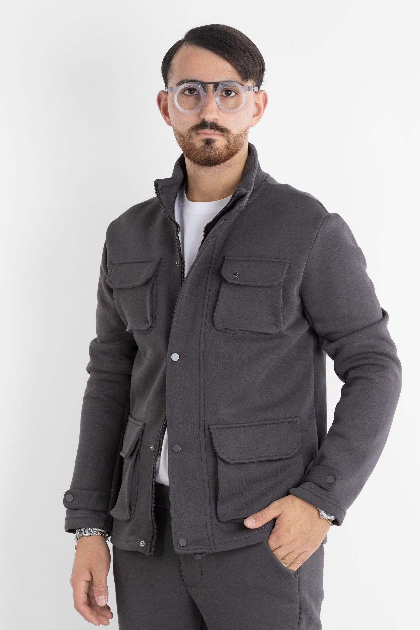 6701 Heavyweight Jersey Safari Jacket | 2 for €60 | Grey