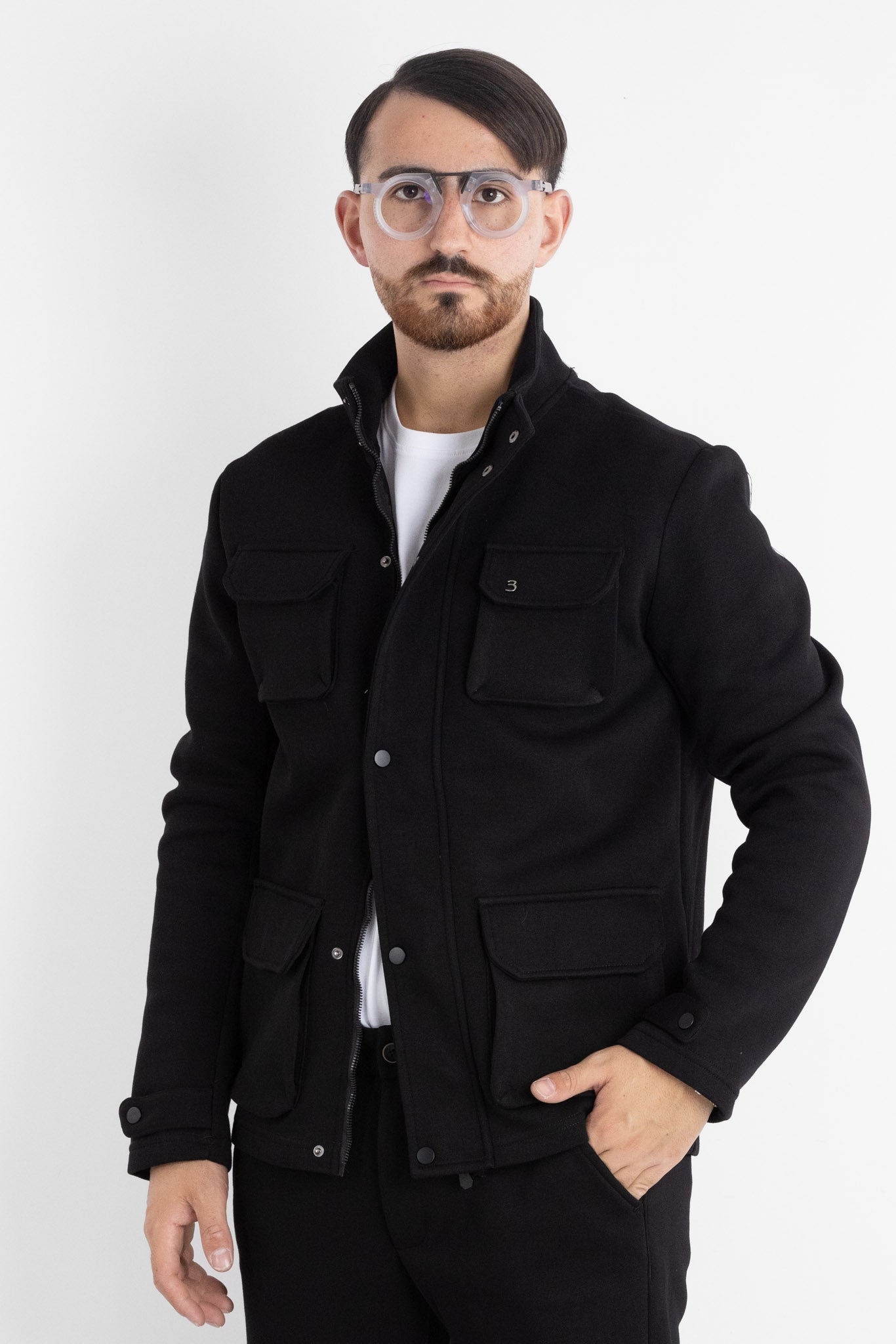 6701 Heavyweight Jersey Safari Jacket | 2 for €60 | Black