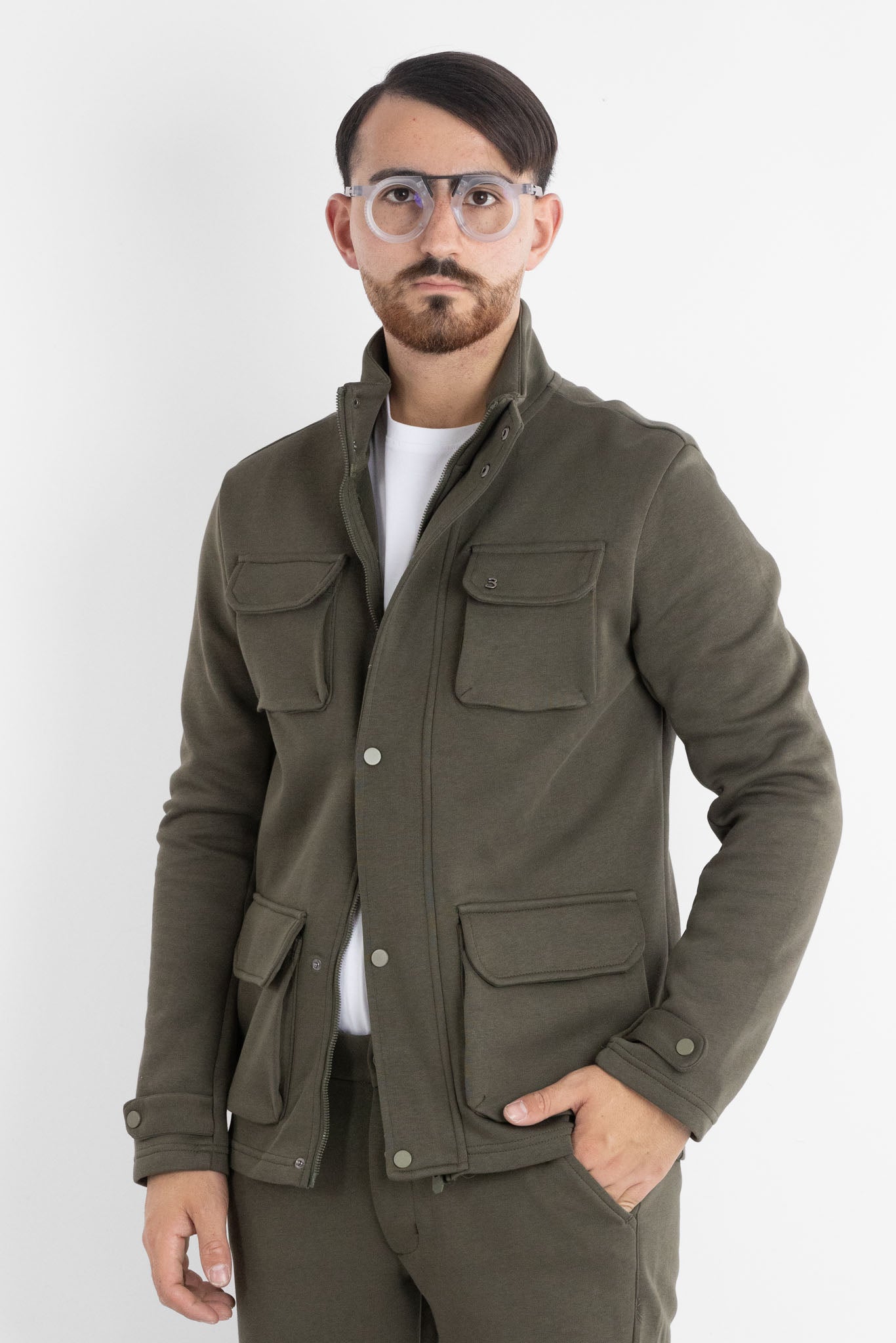6701 Heavyweight Jersey Safari Jacket | 2 for €60 | Military Green