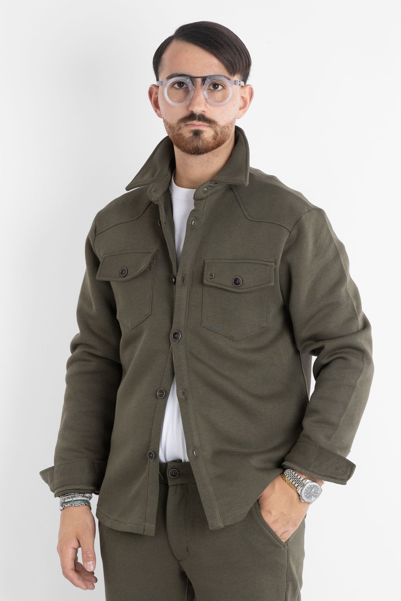 6702 Heavyweight Jersey Jacket | 2 for €60 | Military Green