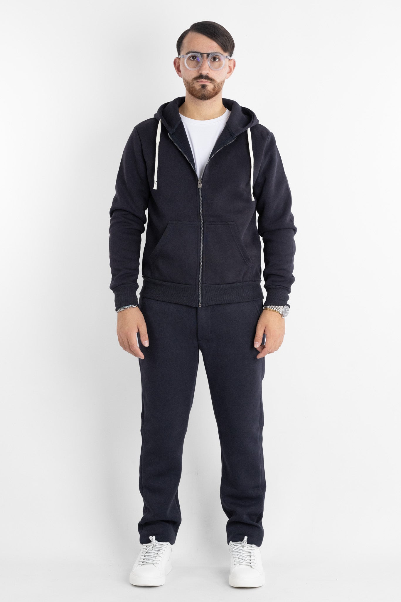 Felpa Jersey Pesante Zip e Cappuccio 6704 | 2 per €60 | Blu