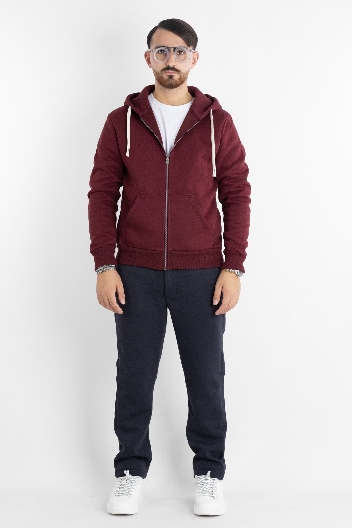 Felpa Jersey Pesante Zip e Cappuccio 6704 | 2 per €60 | Bordeaux