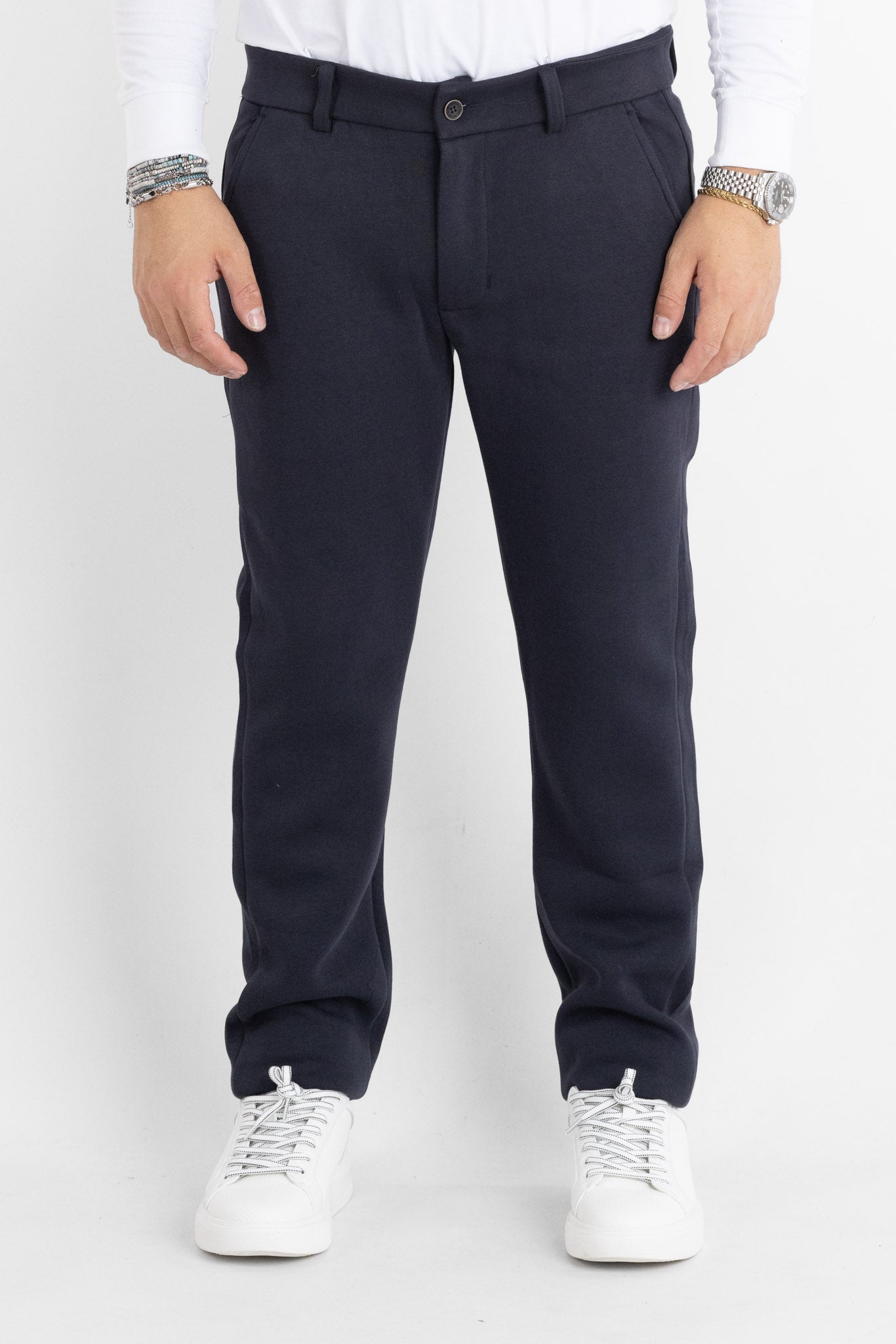 Pantalone Jersey Pesante Semi Slim 6703 | 2 per €60 | Blu
