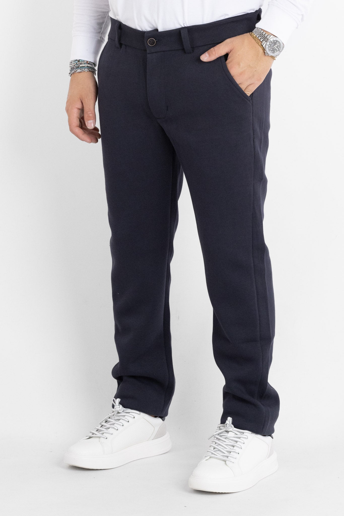 Pantalone Jersey Pesante Semi Slim 6703 | 2 per €60 | Blu