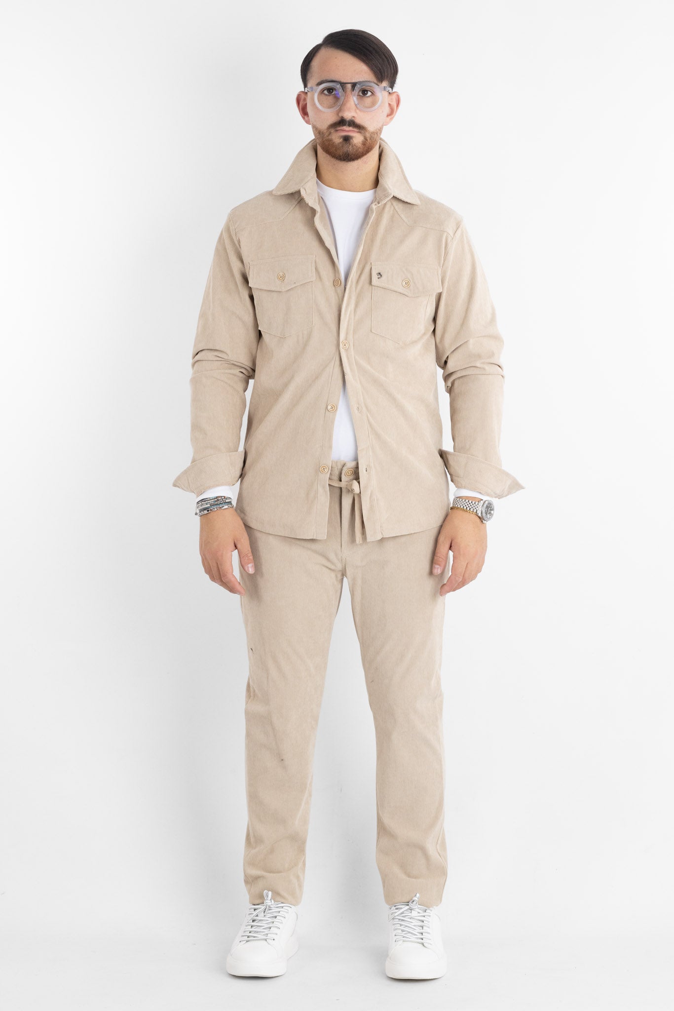 Velvet Shirt 330 | 2 for €50 | Beige