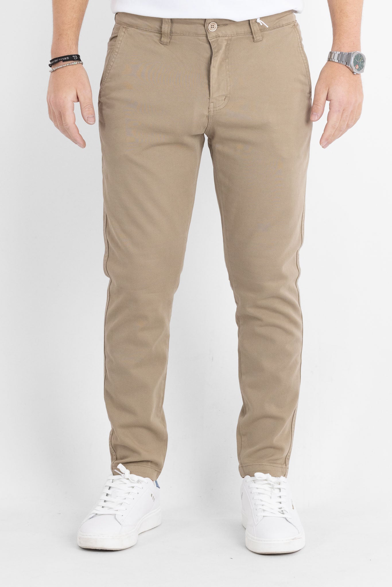 Pantalone Capri Trama Chicco di Riso BR021 | 2 per €60 | Kaki